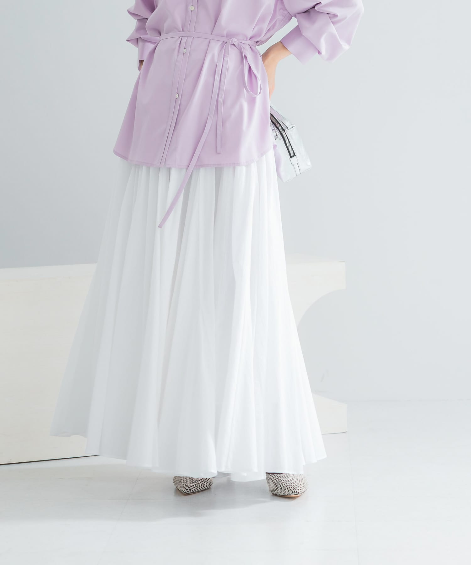 コットンボリュームマキシスカート