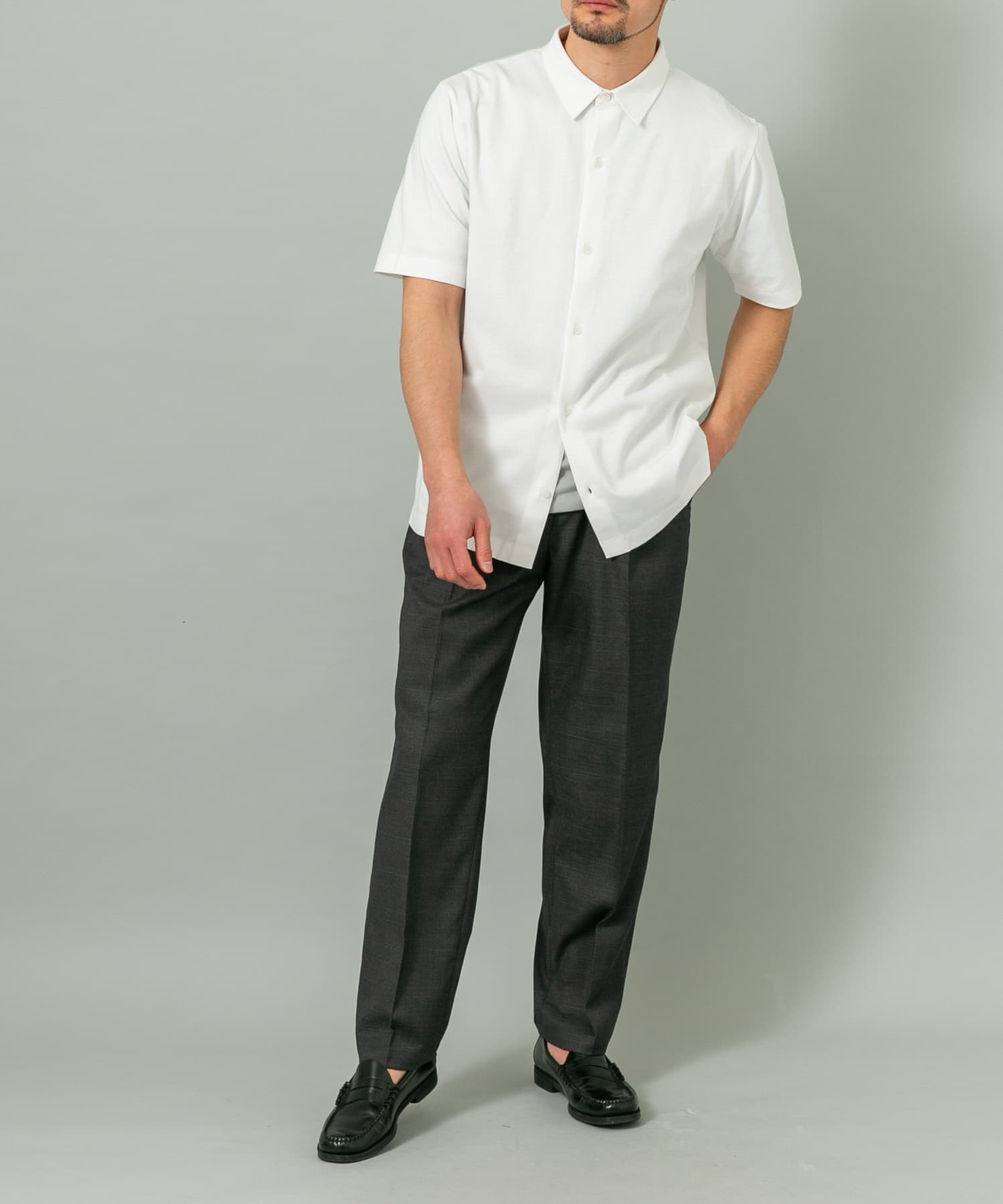 『XLサイズあり』『UR TECH』汗ジミ防止レギュラーシャツ WHITE M