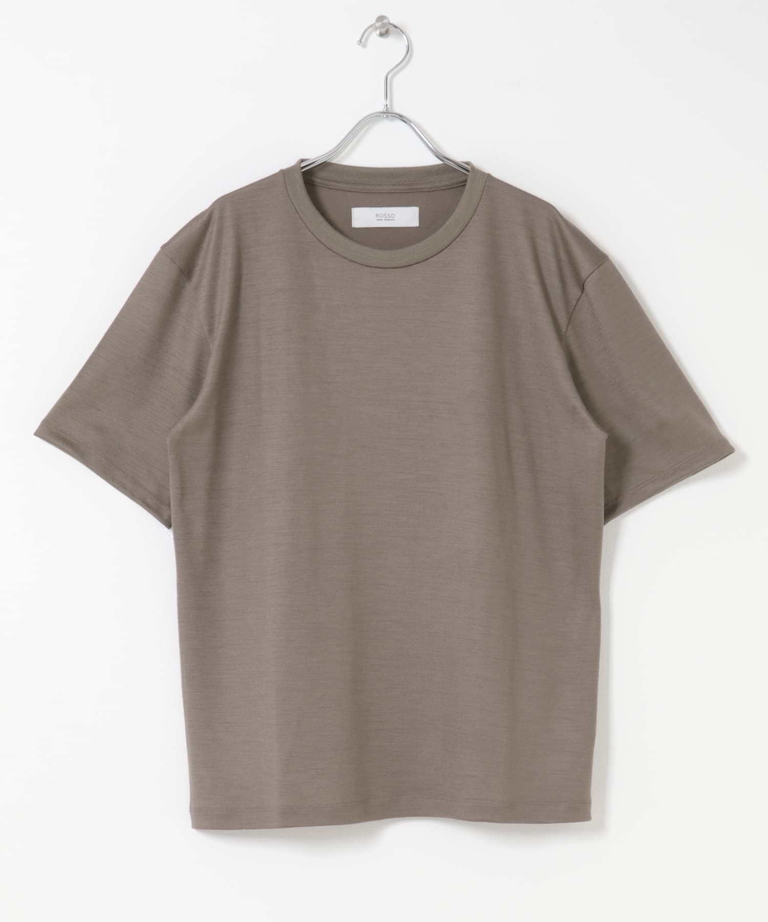 『マシンウォッシャブル』『XLサイズあり』ハイクオリティショートスリーブウールTシャツ GREIGE M