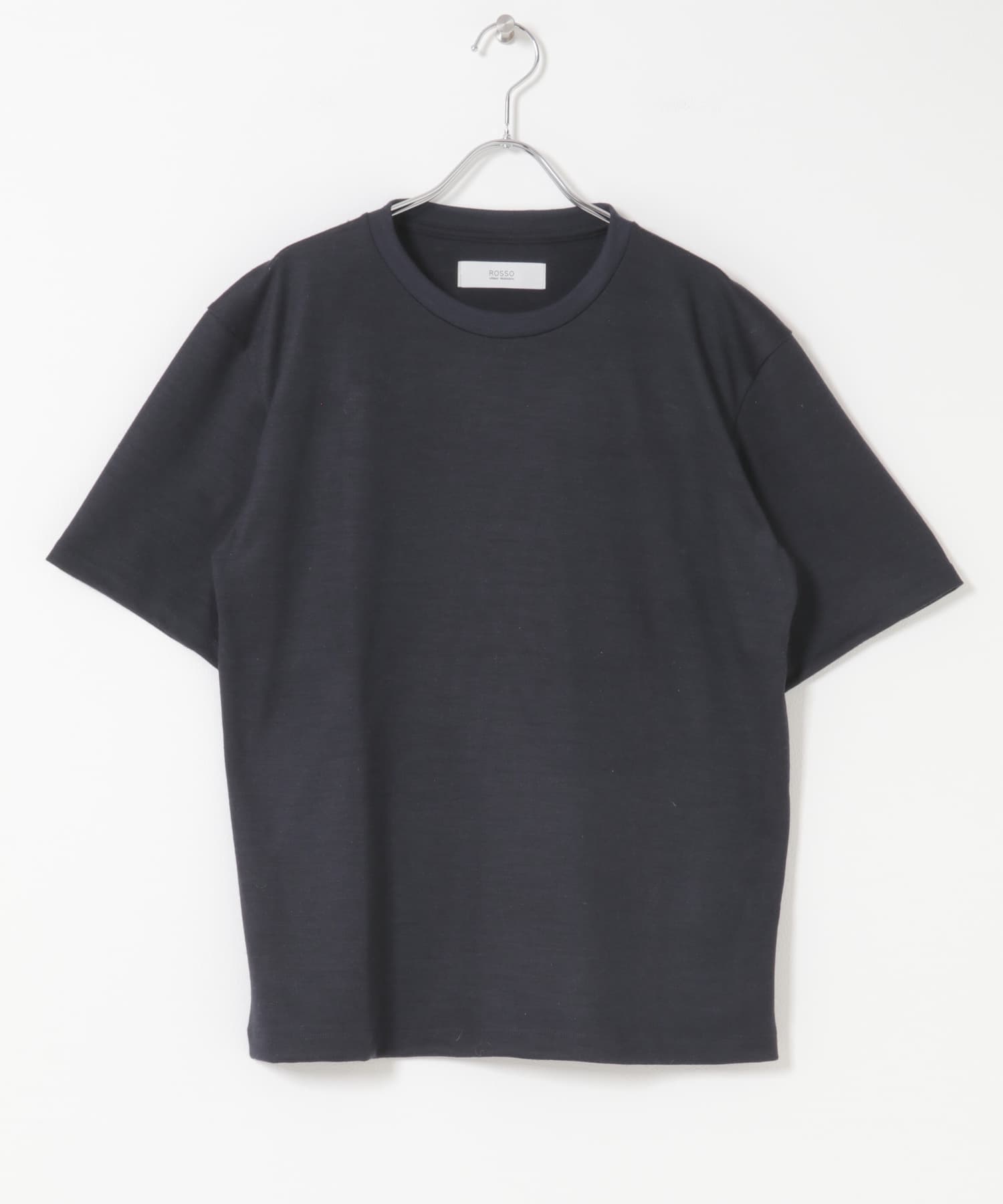 『マシンウォッシャブル』『XLサイズあり』ハイクオリティショートスリーブウールTシャツ NAVY M