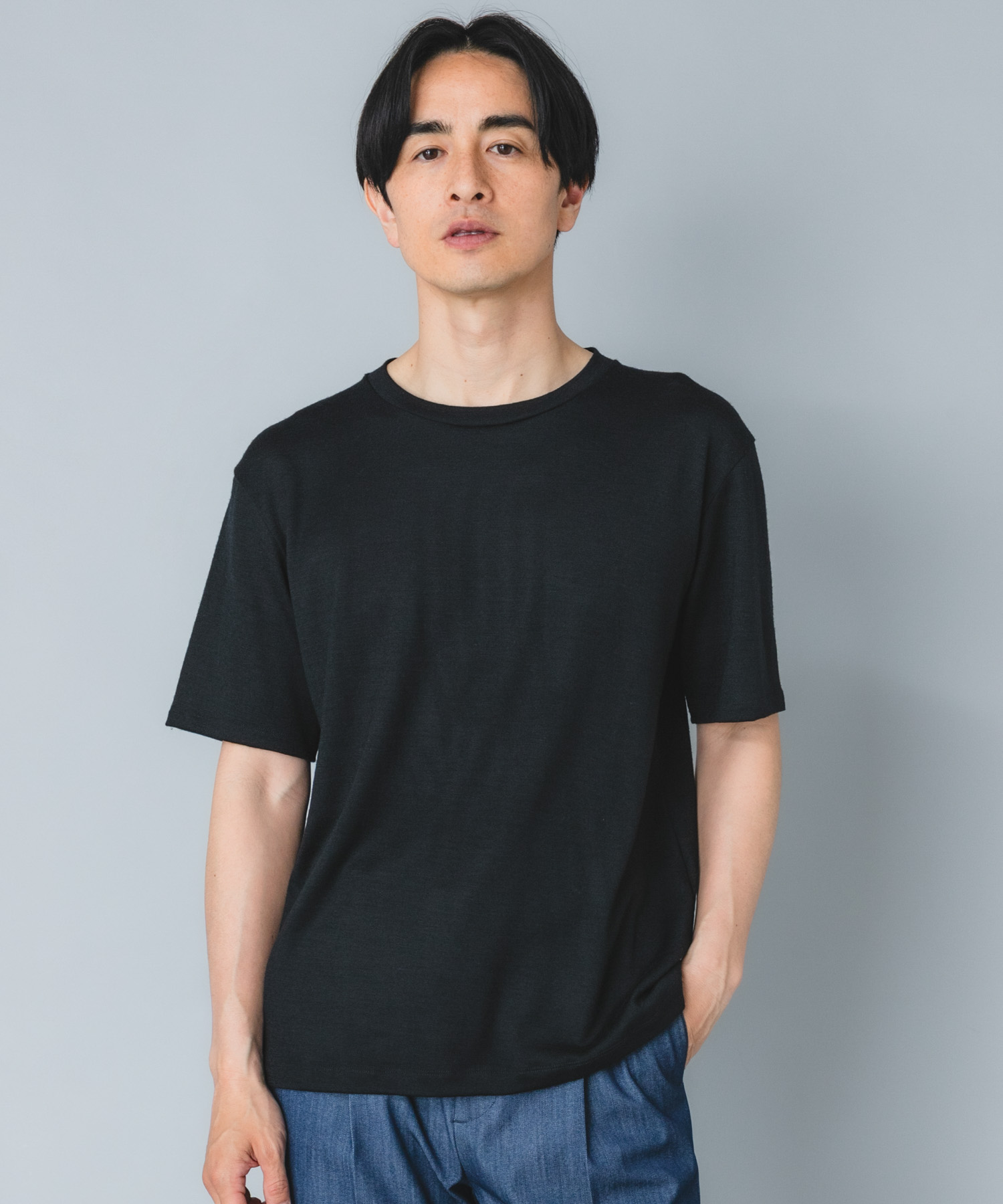 『マシンウォッシャブル』『XLサイズあり』ハイクオリティショートスリーブウールTシャツ