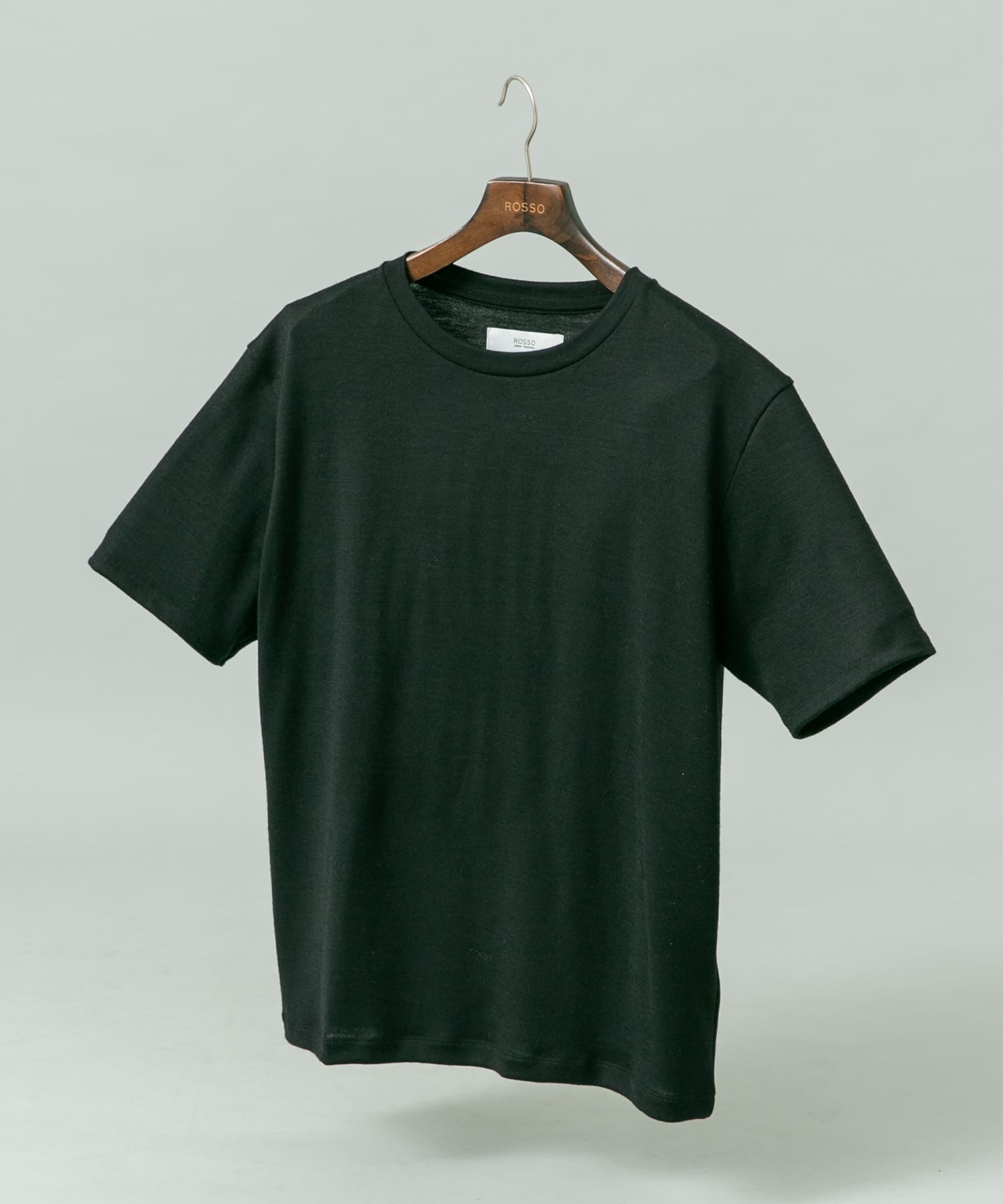 『マシンウォッシャブル』『XLサイズあり』ハイクオリティショートスリーブウールTシャツ BLACK L