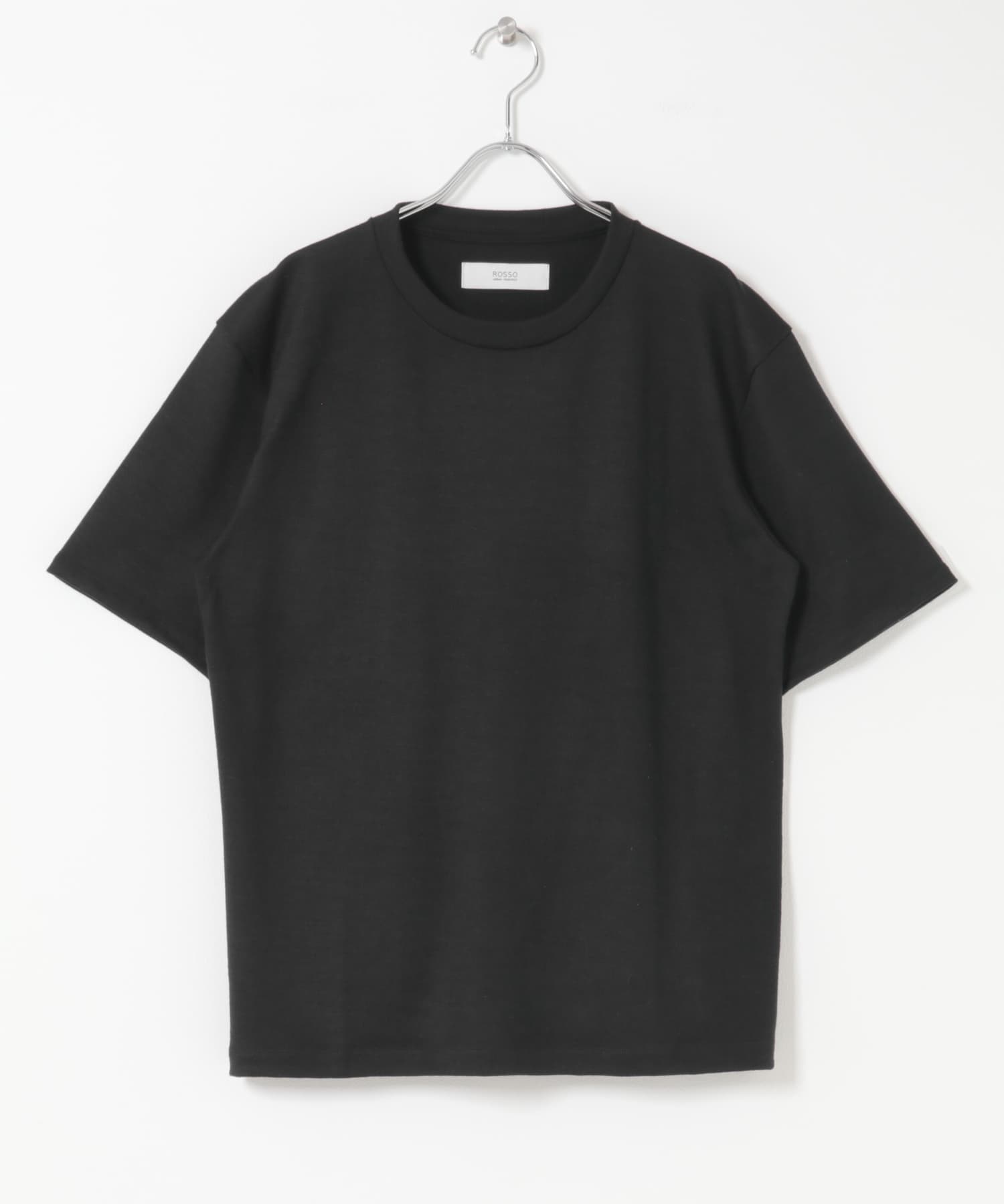 『XLサイズあり』ハイクオリティショートスリーブウールTシャツ BLACK M