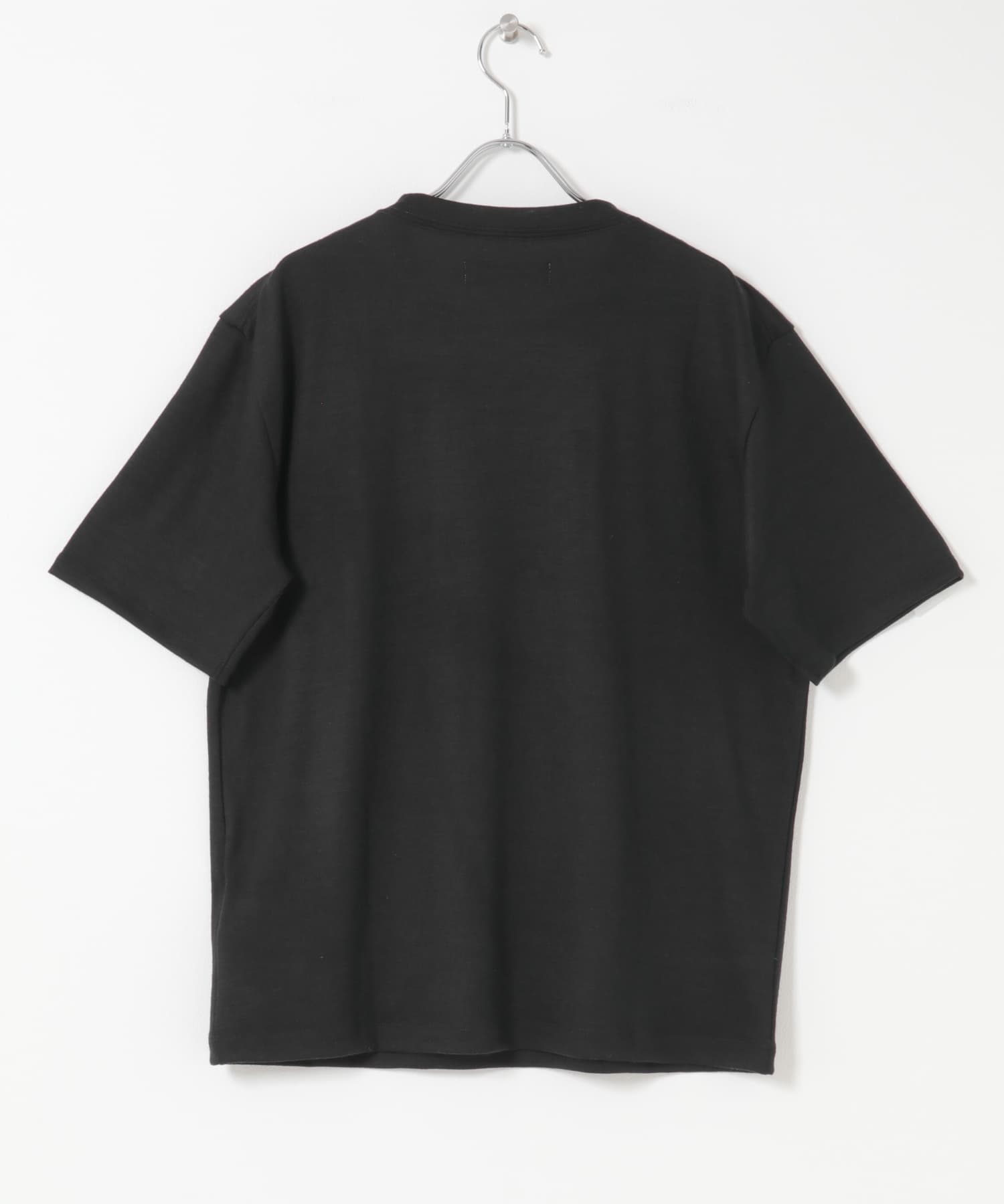 『XLサイズあり』ハイクオリティショートスリーブウールTシャツ BLACK M