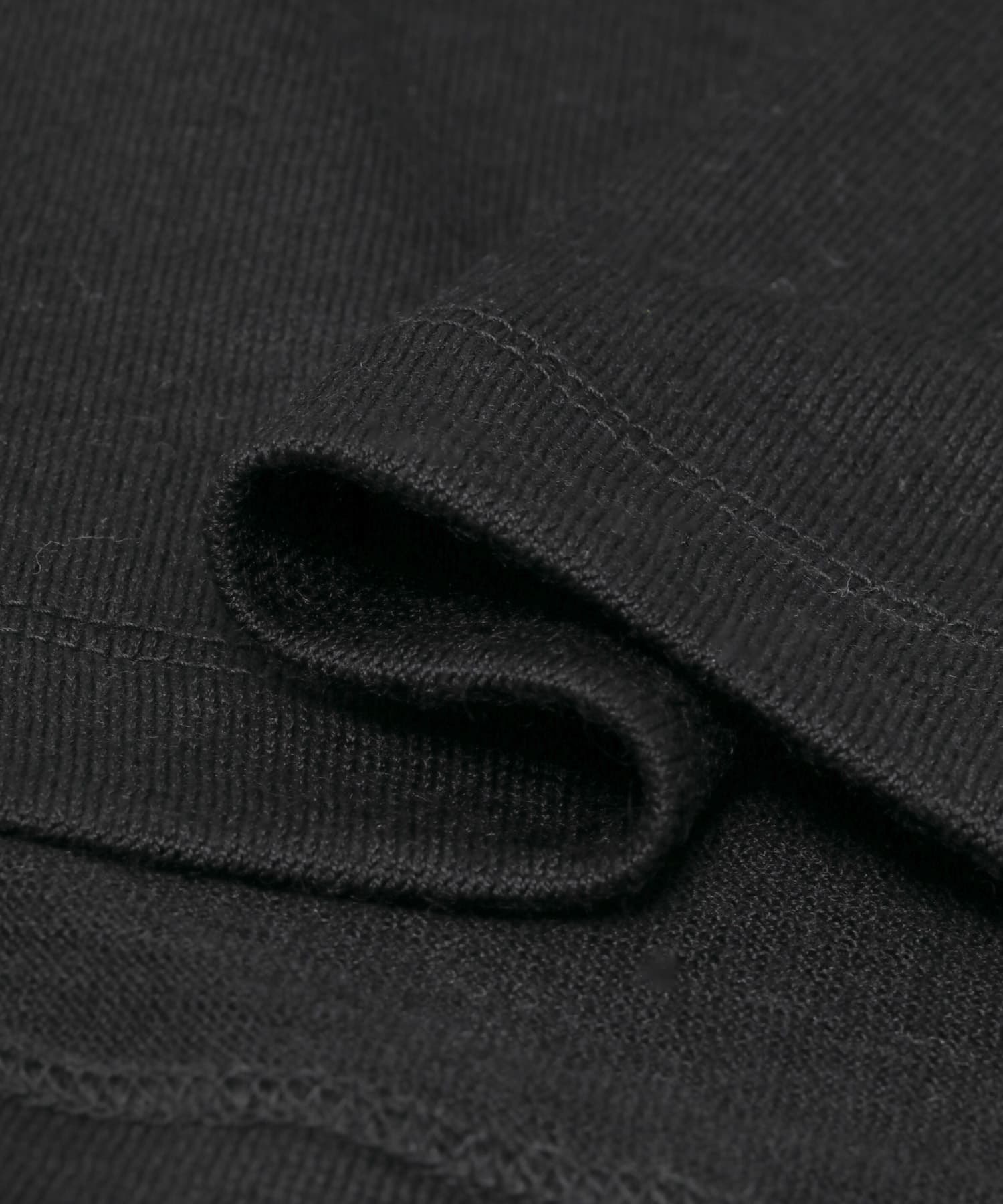 『マシンウォッシャブル』『XLサイズあり』ハイクオリティショートスリーブウールTシャツ BLACK M