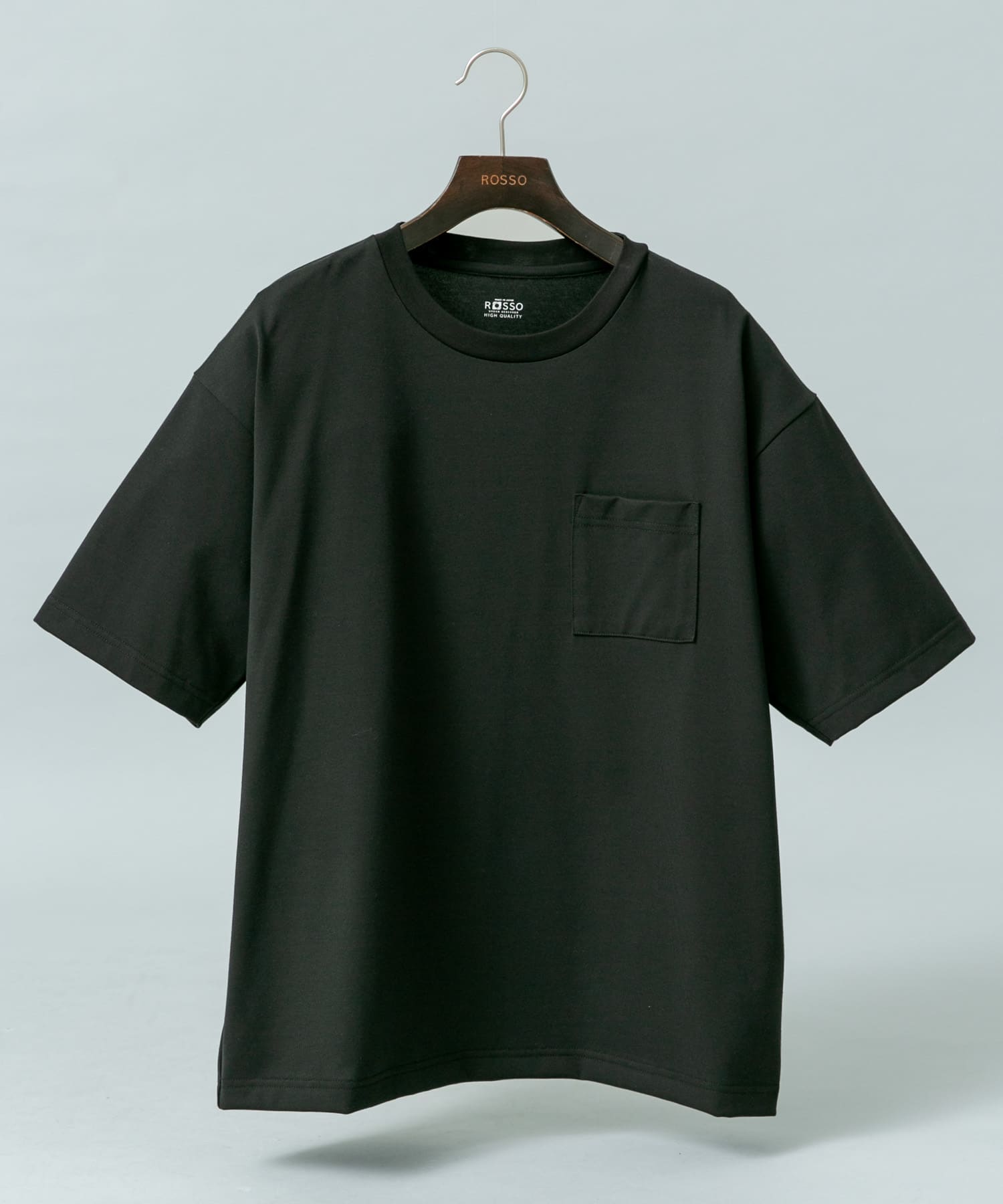 『接触冷感/吸水速乾/UVカット』ハイクオリティリラックスフィットTシャツ BLACK M