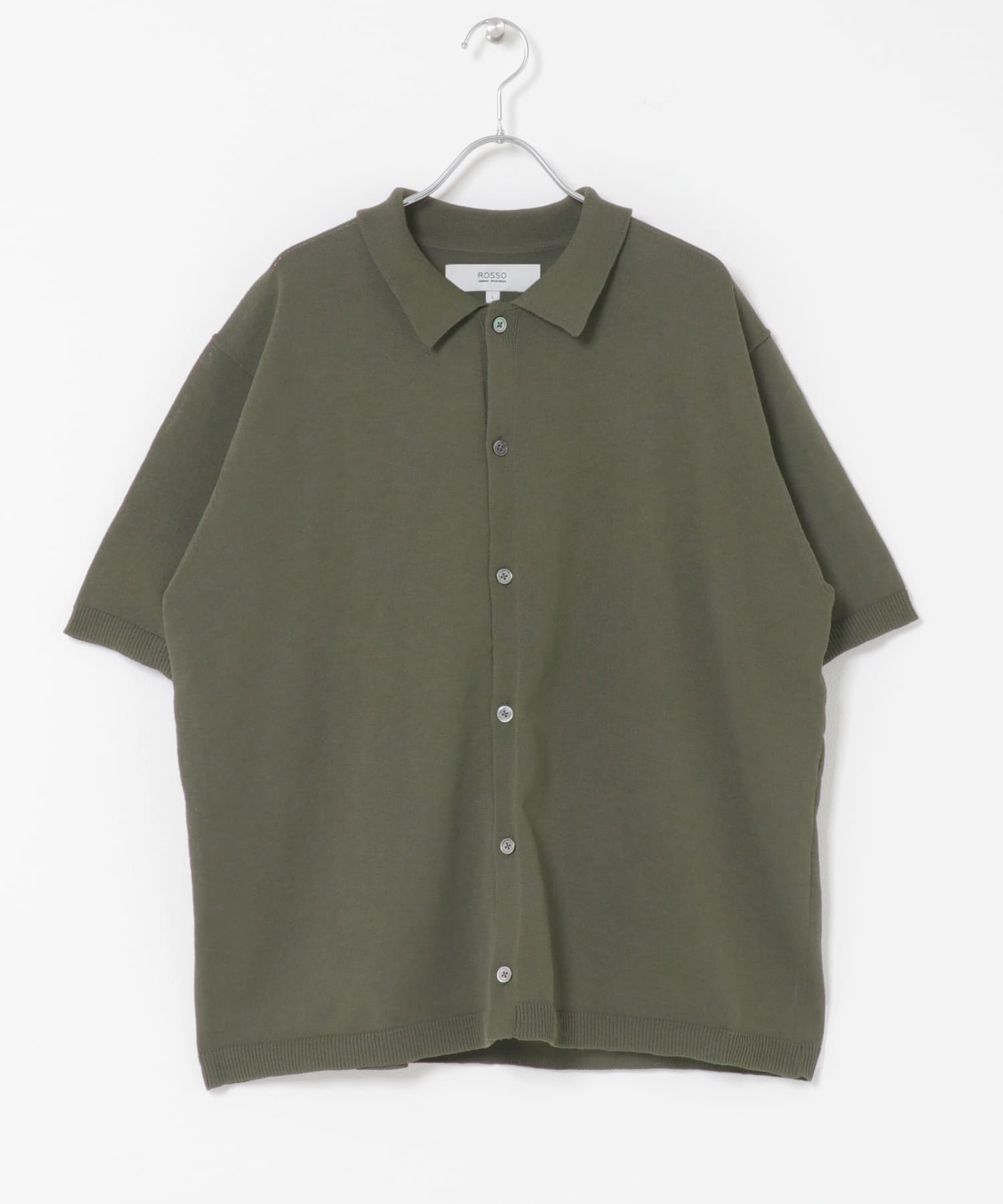 『UR TECH』AIRDRY半袖ポロカーディガン KHAKI M