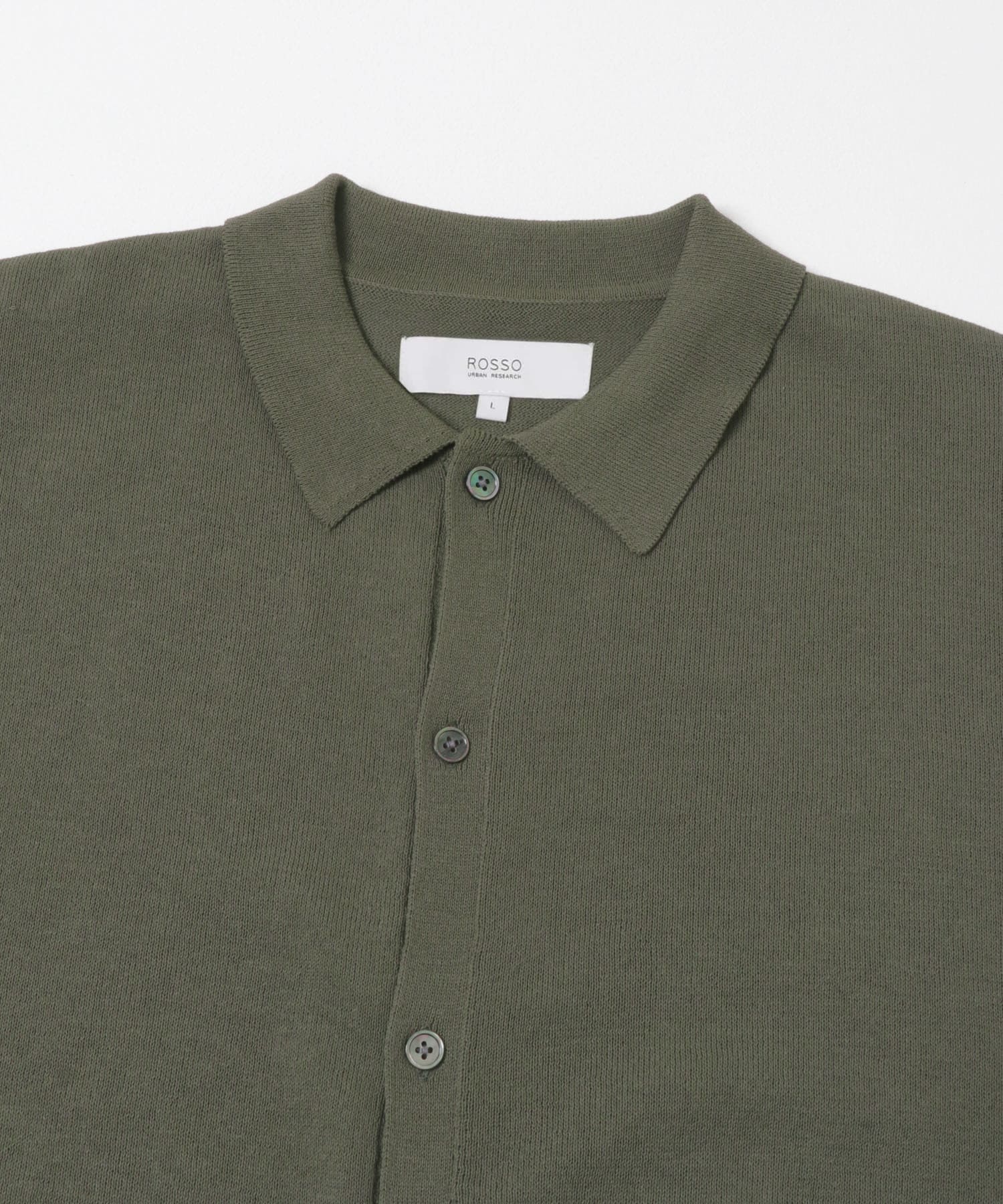 『UR TECH』AIRDRY半袖ポロカーディガン KHAKI M