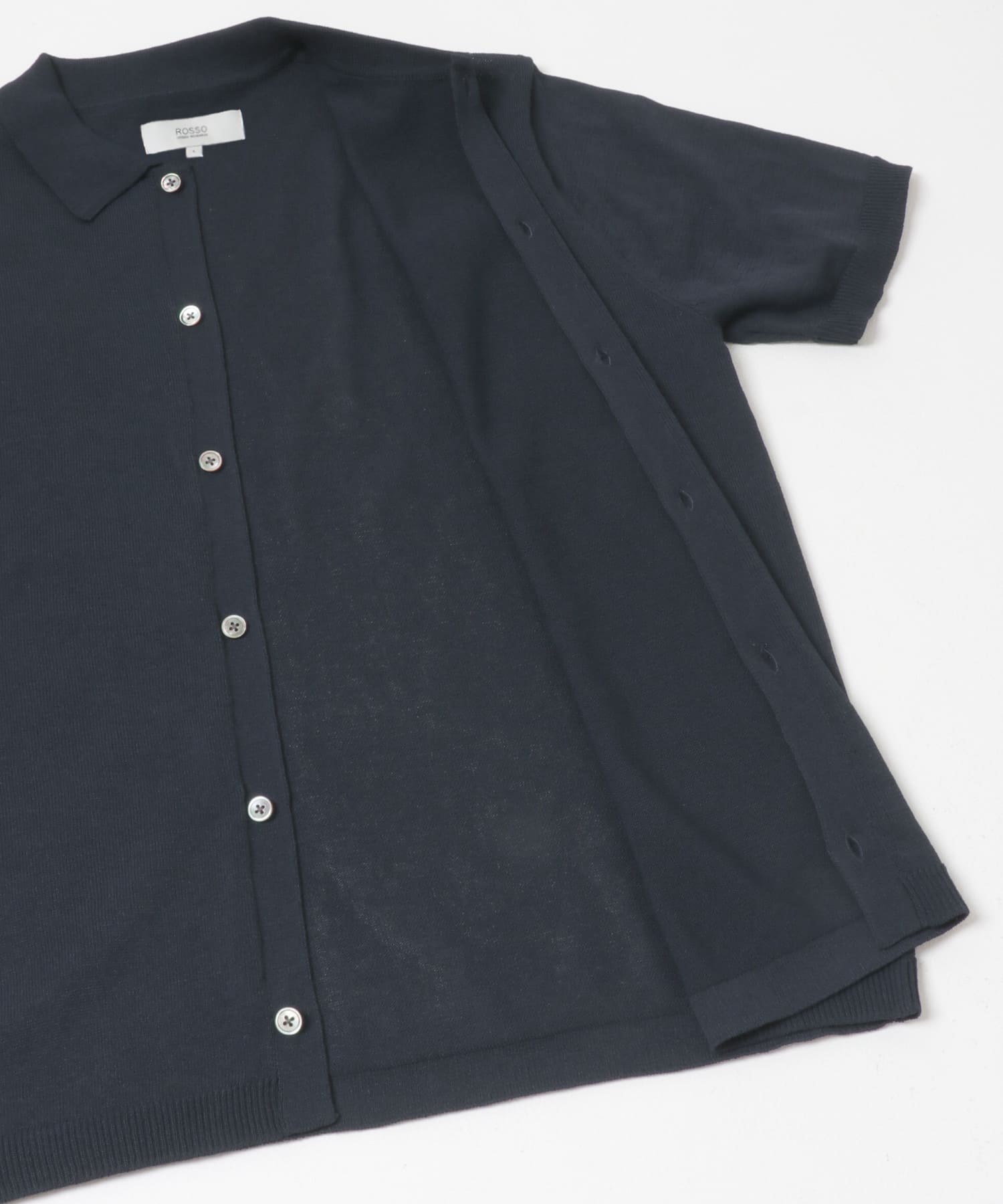 『UR TECH』AIRDRY半袖ポロカーディガン NAVY M