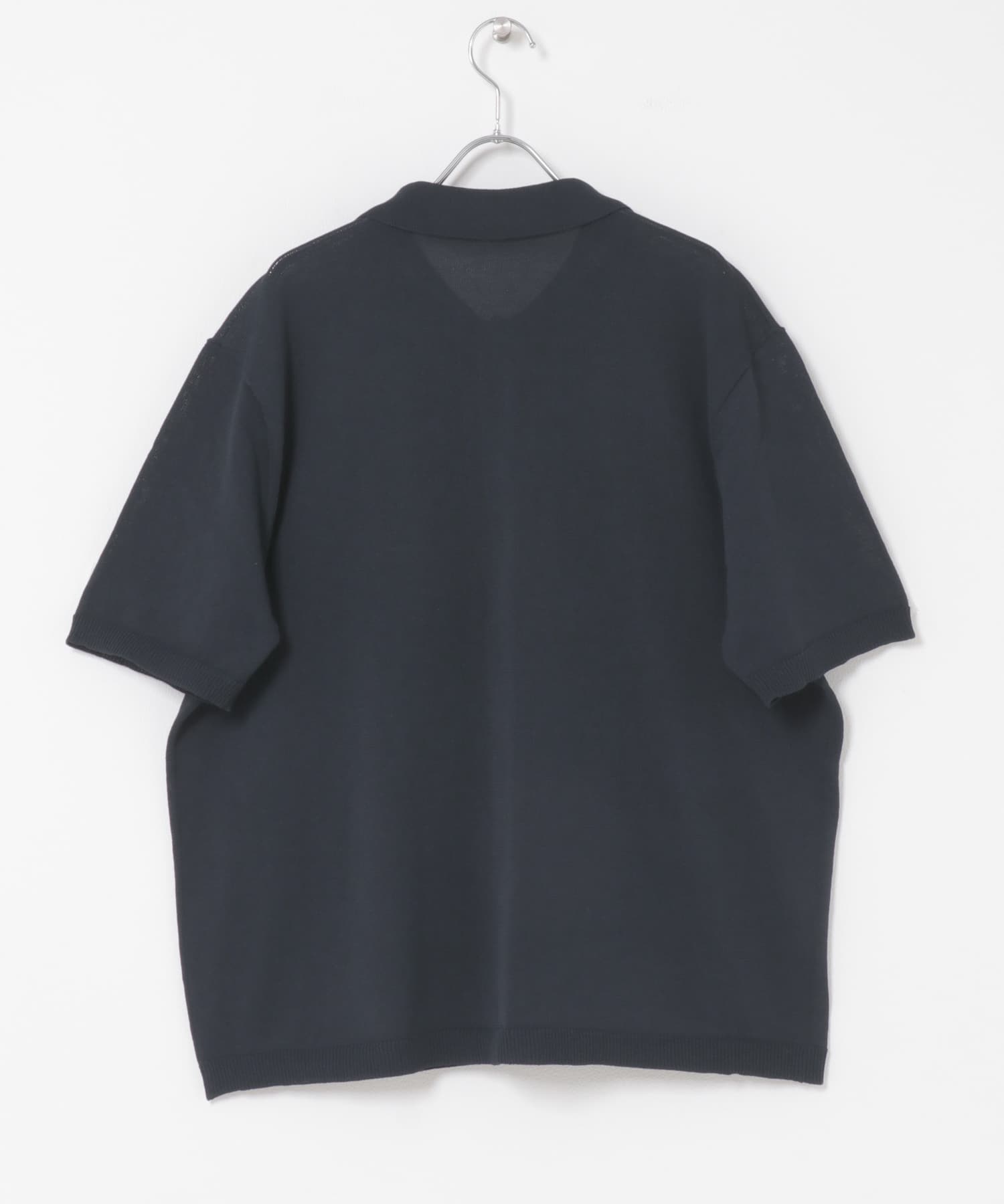 『UR TECH』AIRDRY半袖ポロカーディガン NAVY M