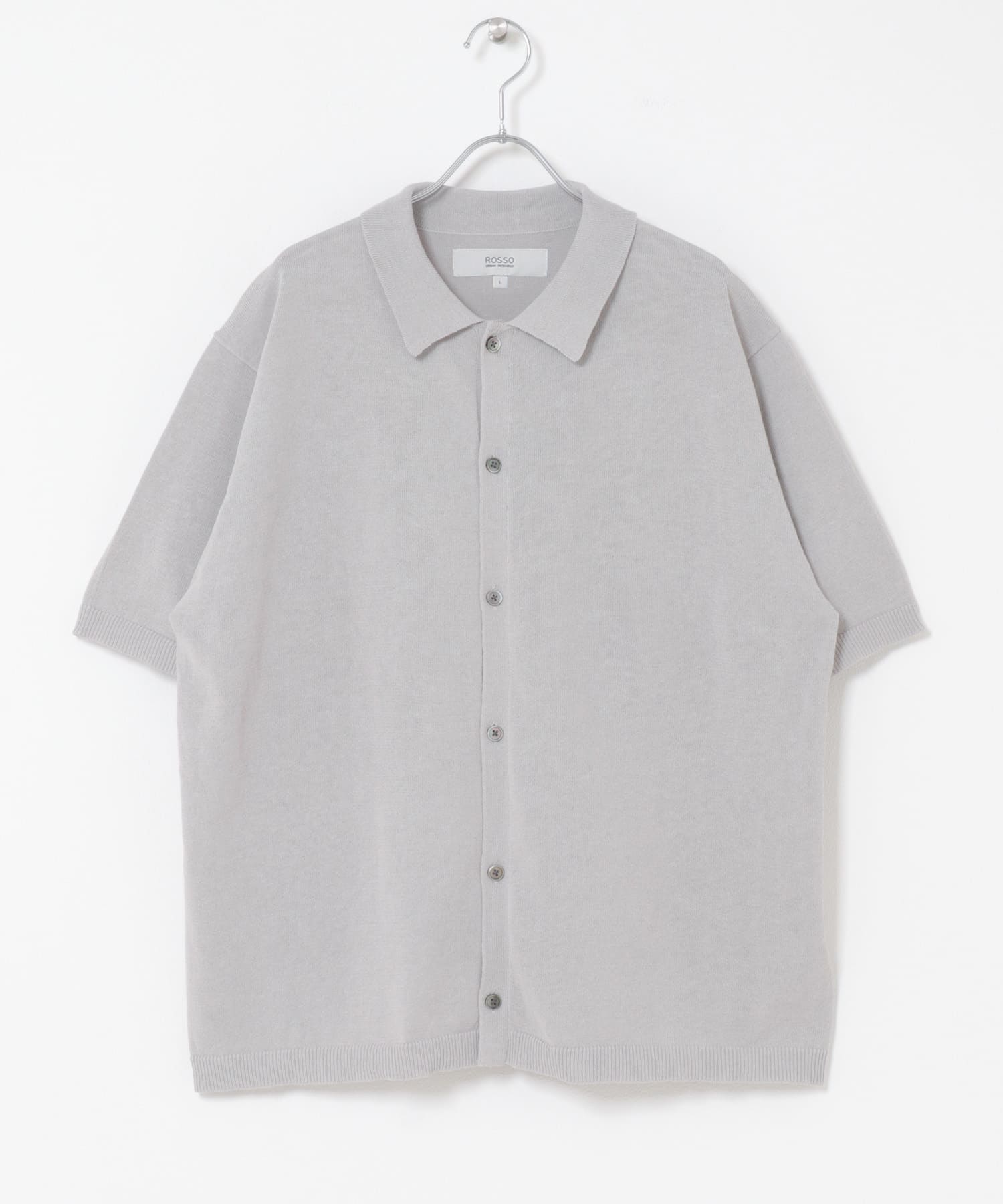 『UR TECH』AIRDRY半袖ポロカーディガン ICE GRAY M