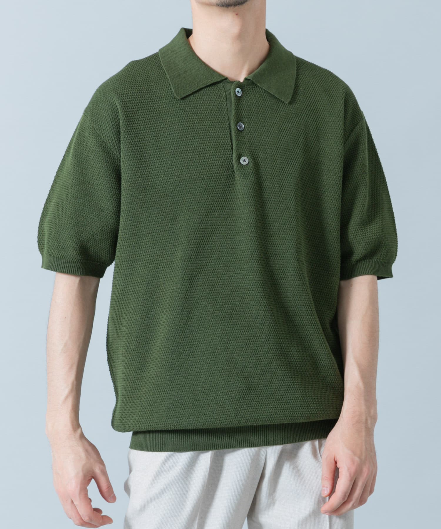 『WEB限定』変形カノコ半袖ニットポロ