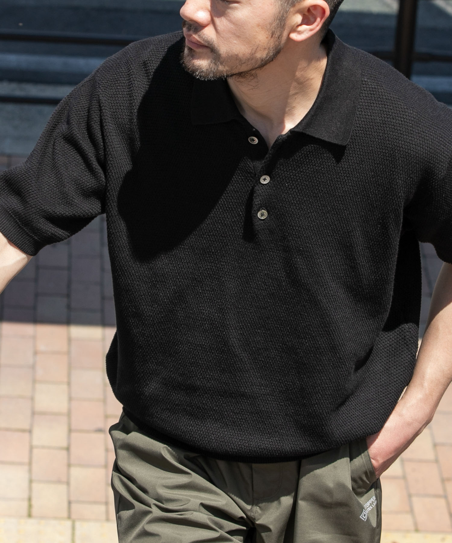 『WEB限定』変形カノコ半袖ニットポロ