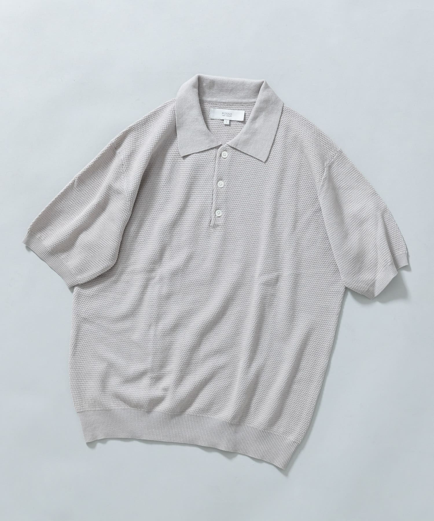 『WEB限定』変形カノコ半袖ニットポロ LIGHT GRAY M