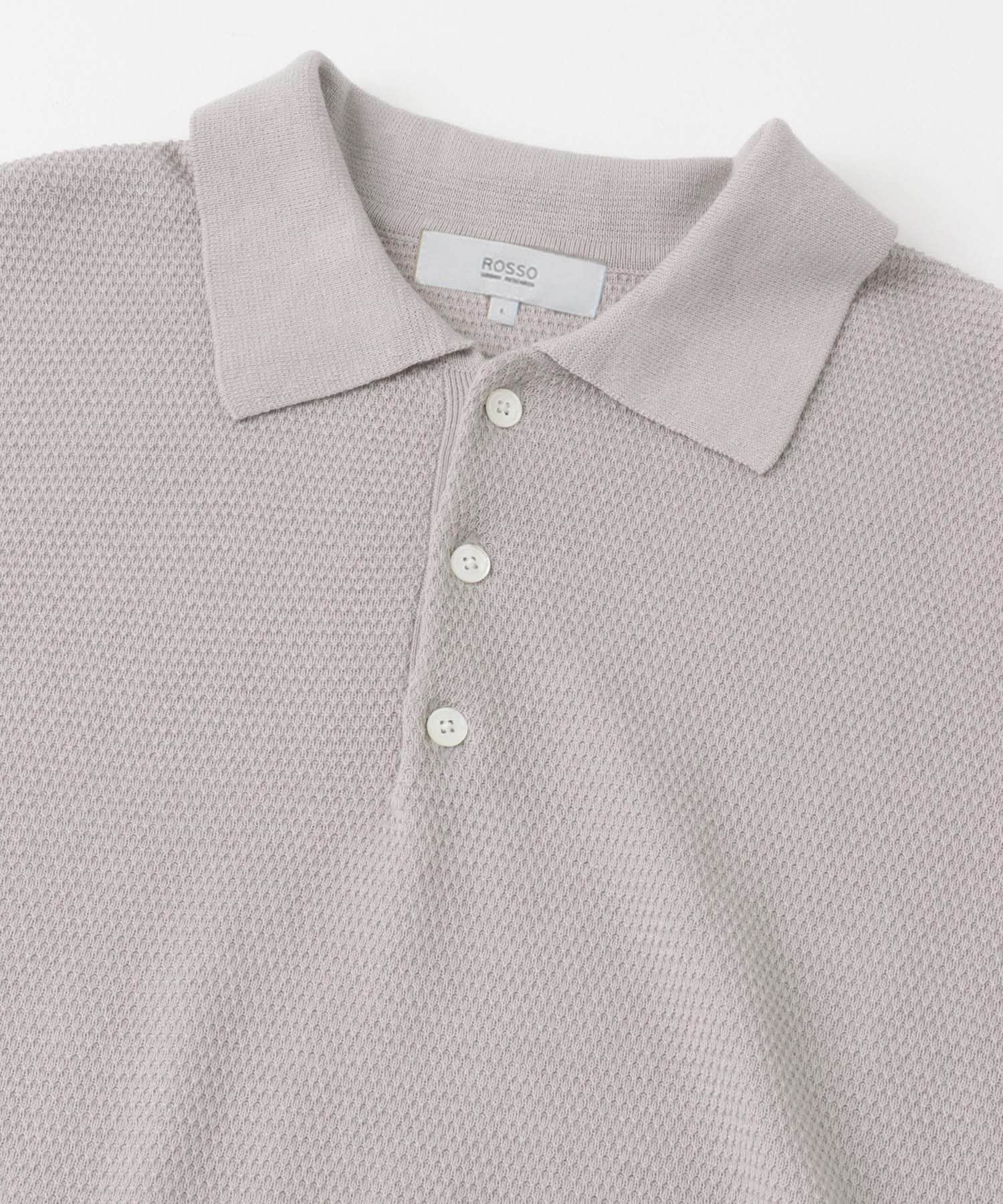 『WEB限定』変形カノコ半袖ニットポロ LIGHT GRAY M