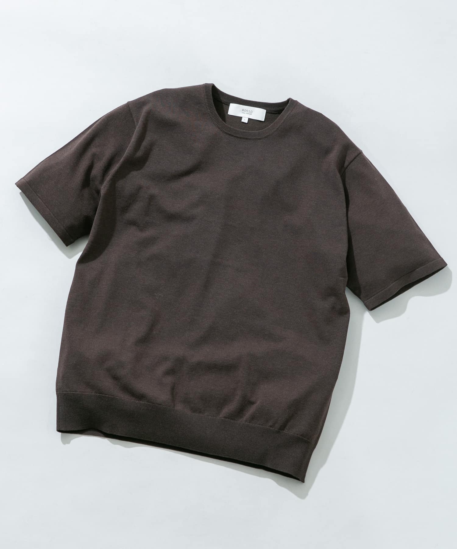 『WEB限定』シルク混クルーネックサマーニット BROWN L