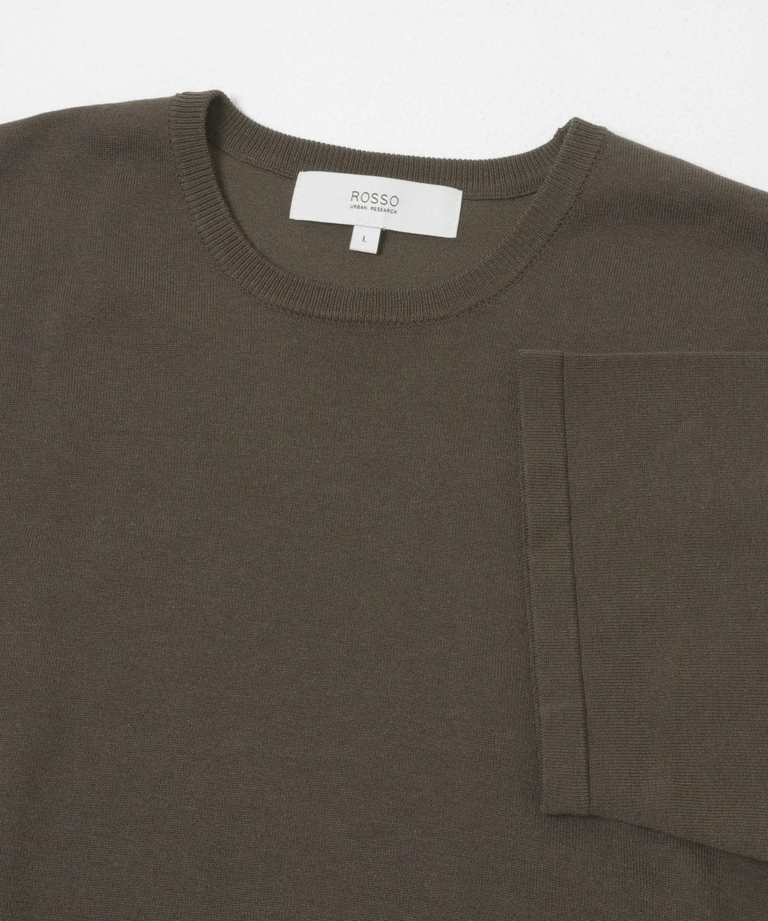 WEB限定』シルク混クルーネックサマーニット(M BLUE GRAY): トップス