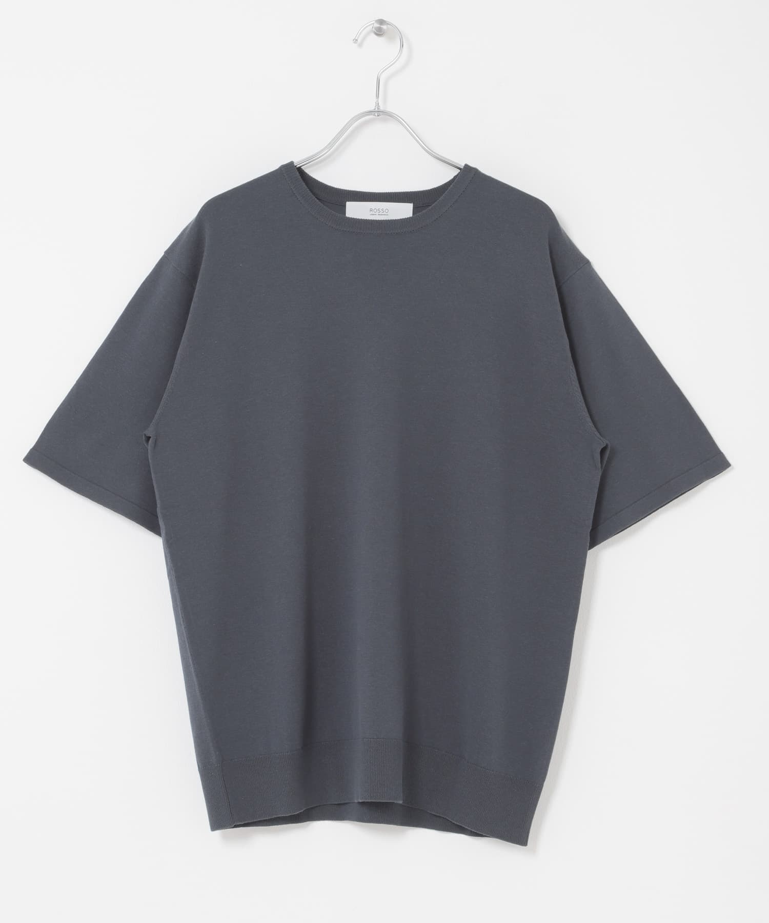 WEB限定』シルク混クルーネックサマーニット(M BLUE GRAY): トップス
