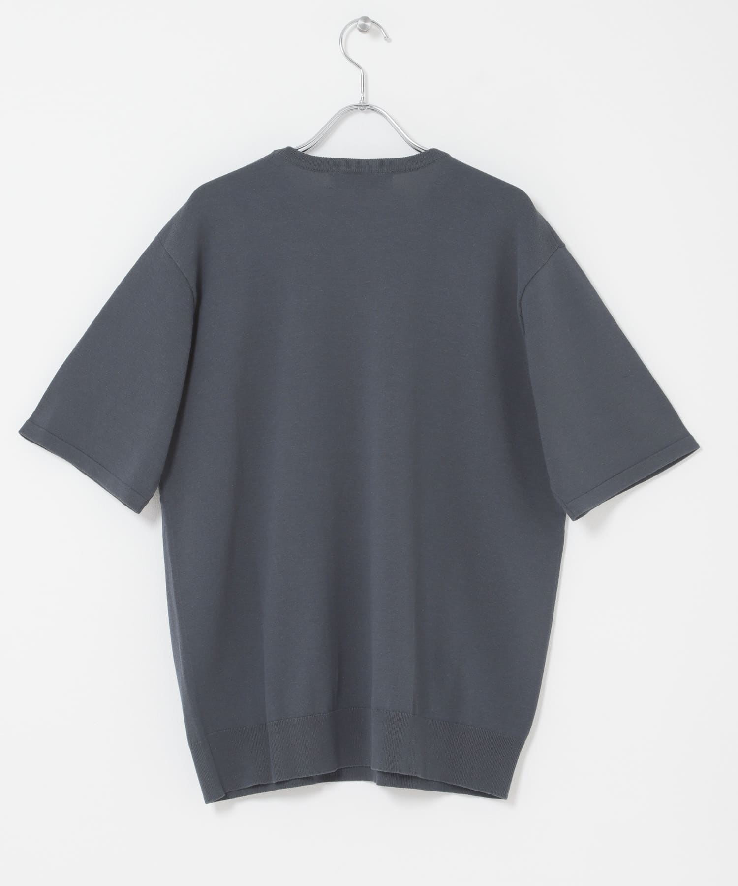 WEB限定』シルク混クルーネックサマーニット(M BLUE GRAY): トップス