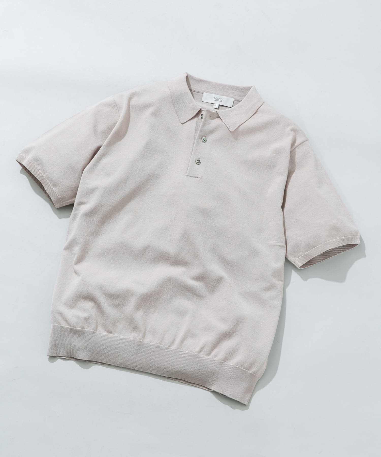 『WEB限定』シルク混サマーニットポロシャツ GREIGE L