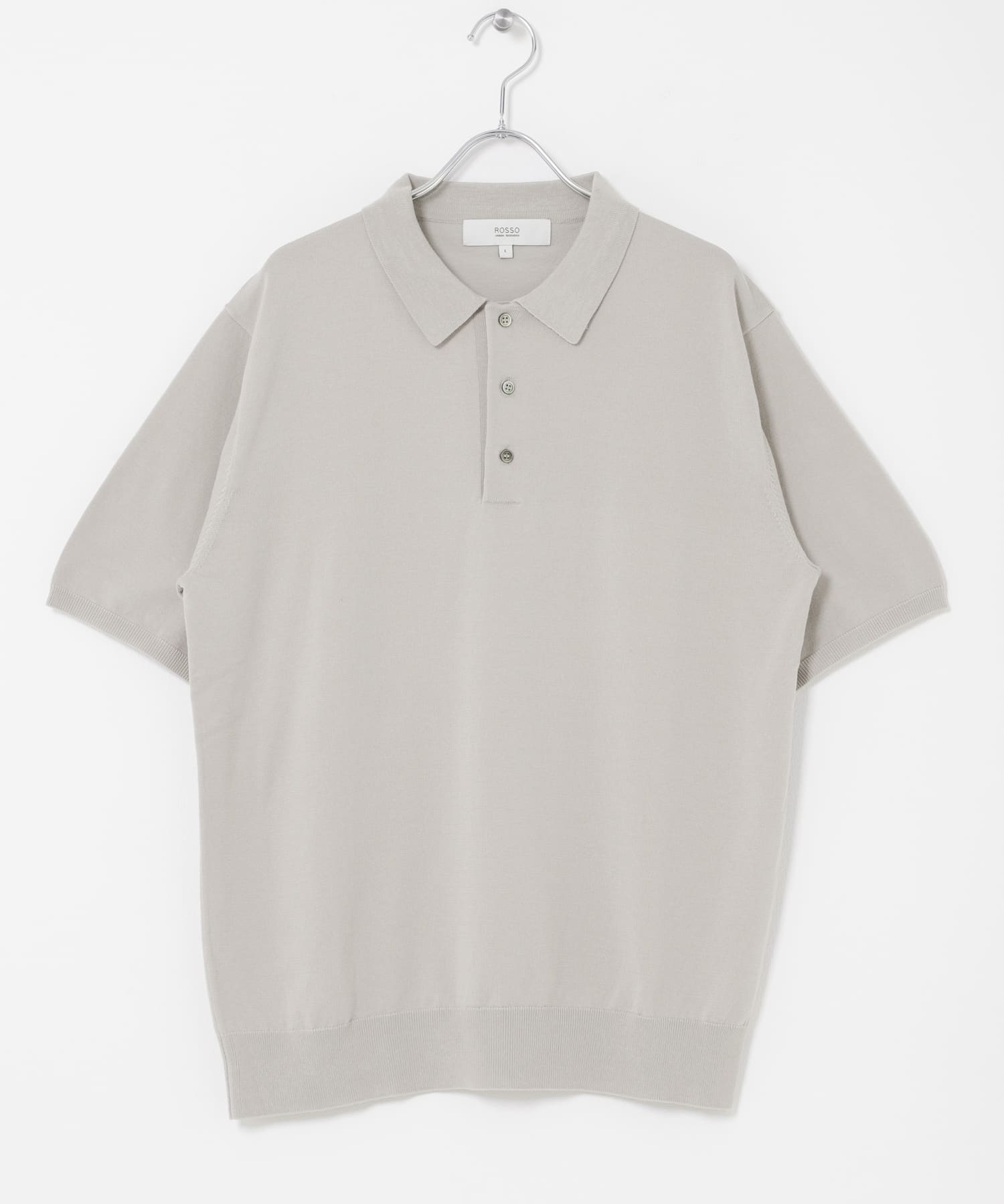 『WEB限定』シルク混サマーニットポロシャツ GREIGE M