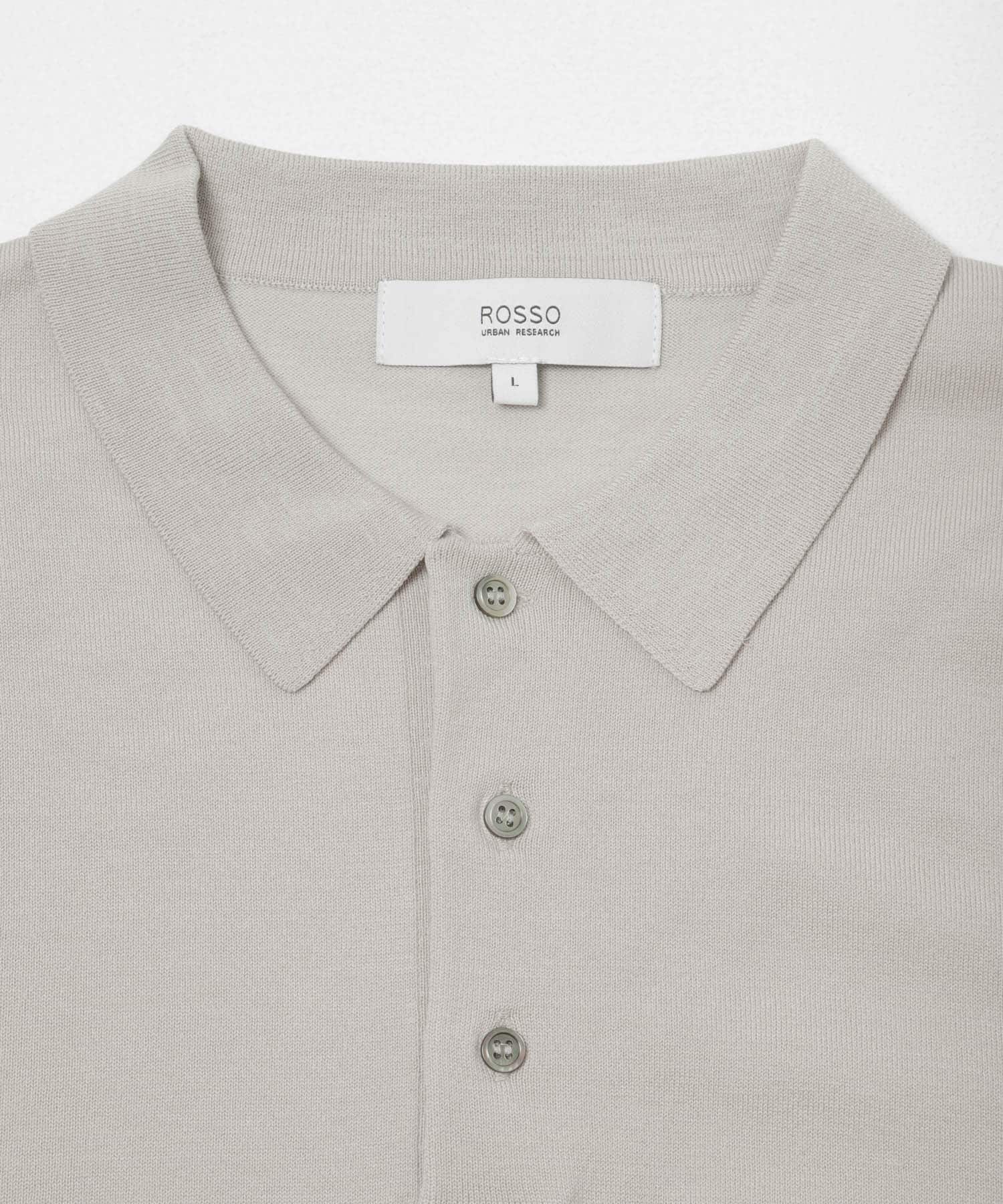 『WEB限定』シルク混サマーニットポロシャツ GREIGE M
