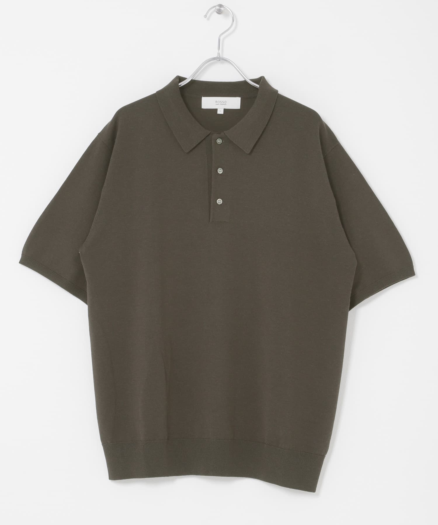 『WEB限定』シルク混サマーニットポロシャツ BROWN M