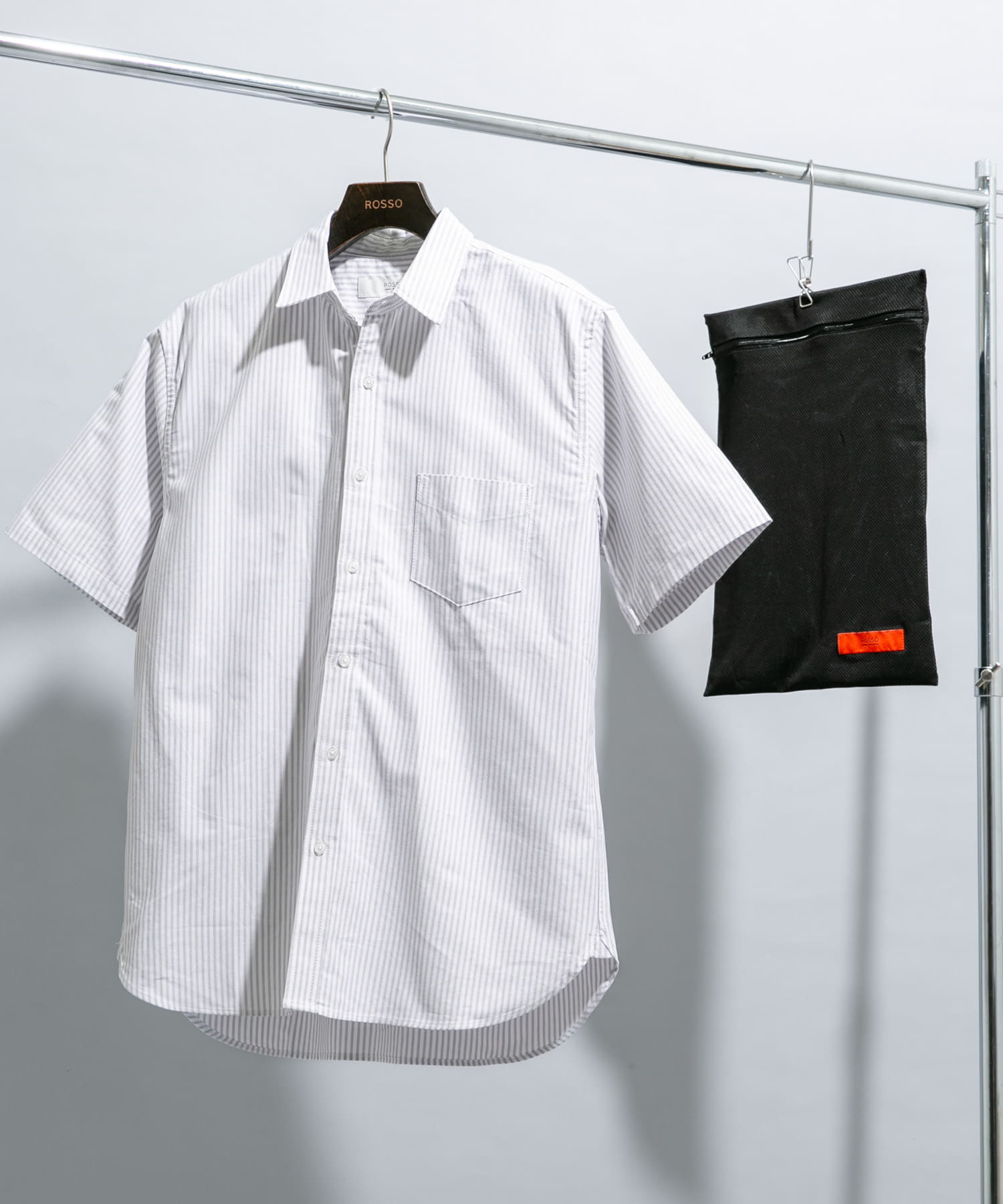 『WEB限定』『抗菌/消臭』『XXLサイズあり』ハイパフォーマンスオックス半袖シャツ GRY STRIPE S