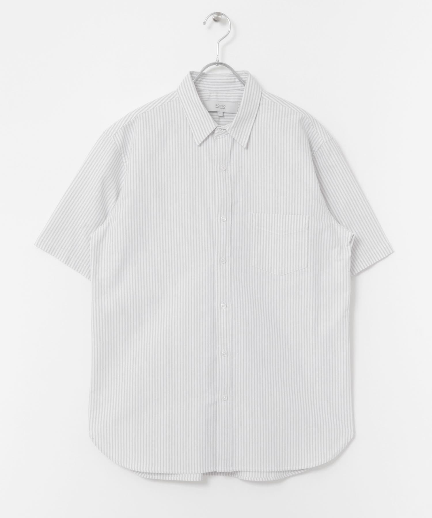 『WEB限定』『抗菌/消臭』『XXLサイズあり』ハイパフォーマンスオックス半袖シャツ GRY STRIPE S