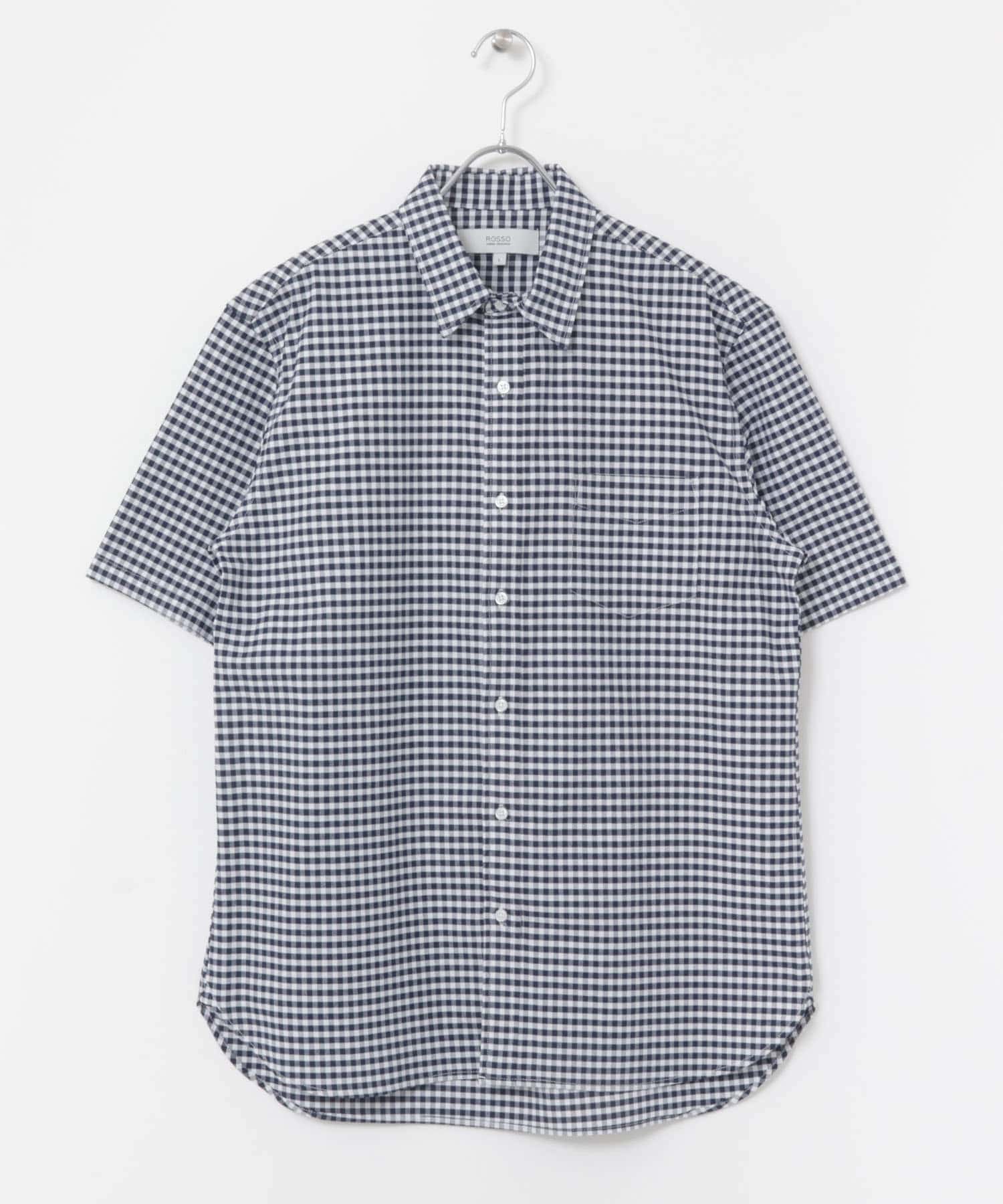『WEB限定』『抗菌/消臭』『XXLサイズあり』ハイパフォーマンスオックス半袖シャツ NAVY CHECK S