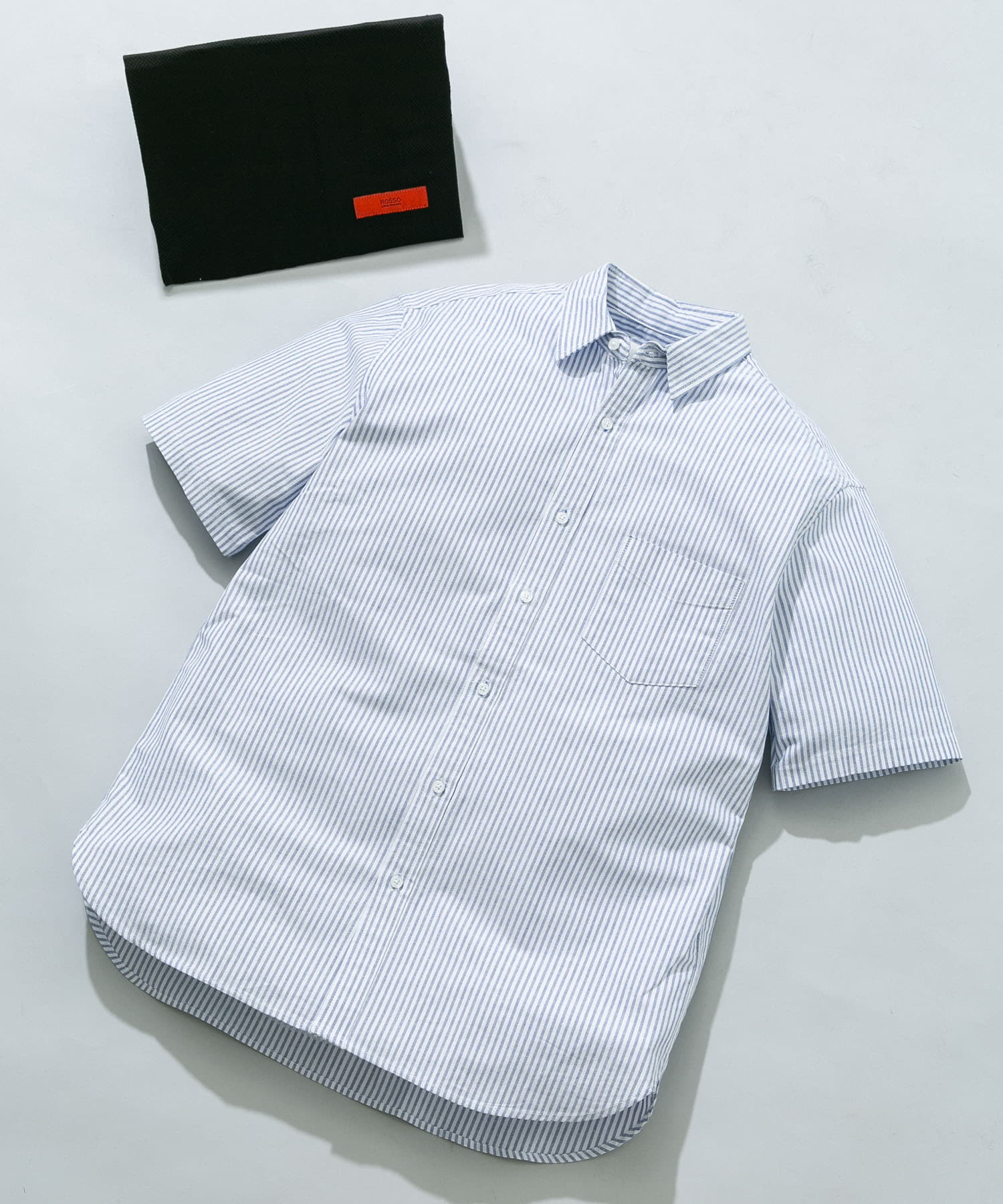 『WEB限定』『抗菌/消臭』『XXLサイズあり』ハイパフォーマンスオックス半袖シャツ SAX STRIPE S