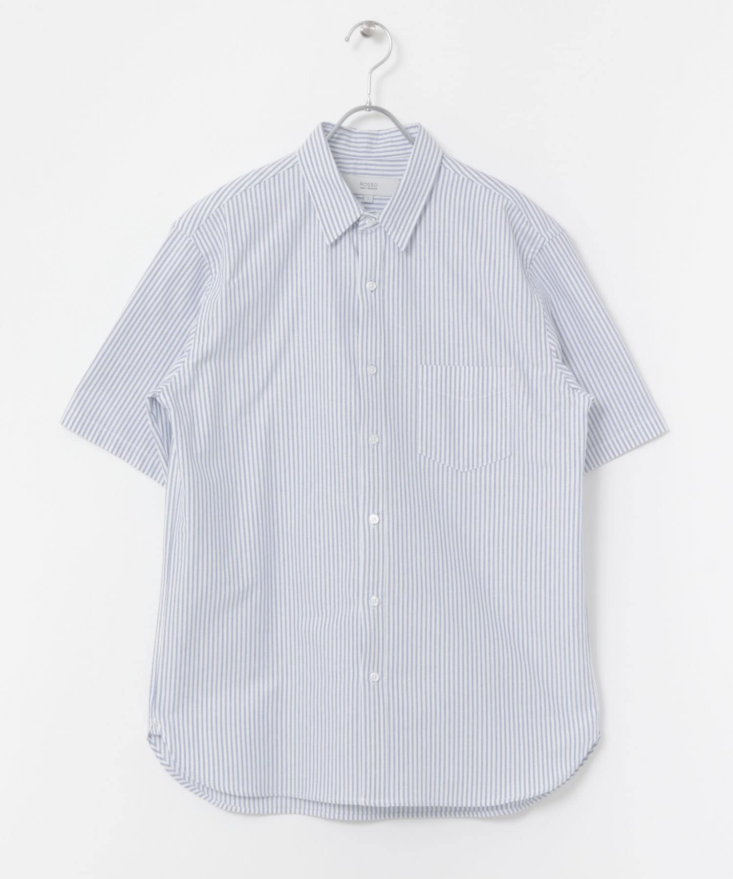 『WEB限定』『抗菌/消臭』『XXLサイズあり』ハイパフォーマンスオックス半袖シャツ SAX STRIPE S