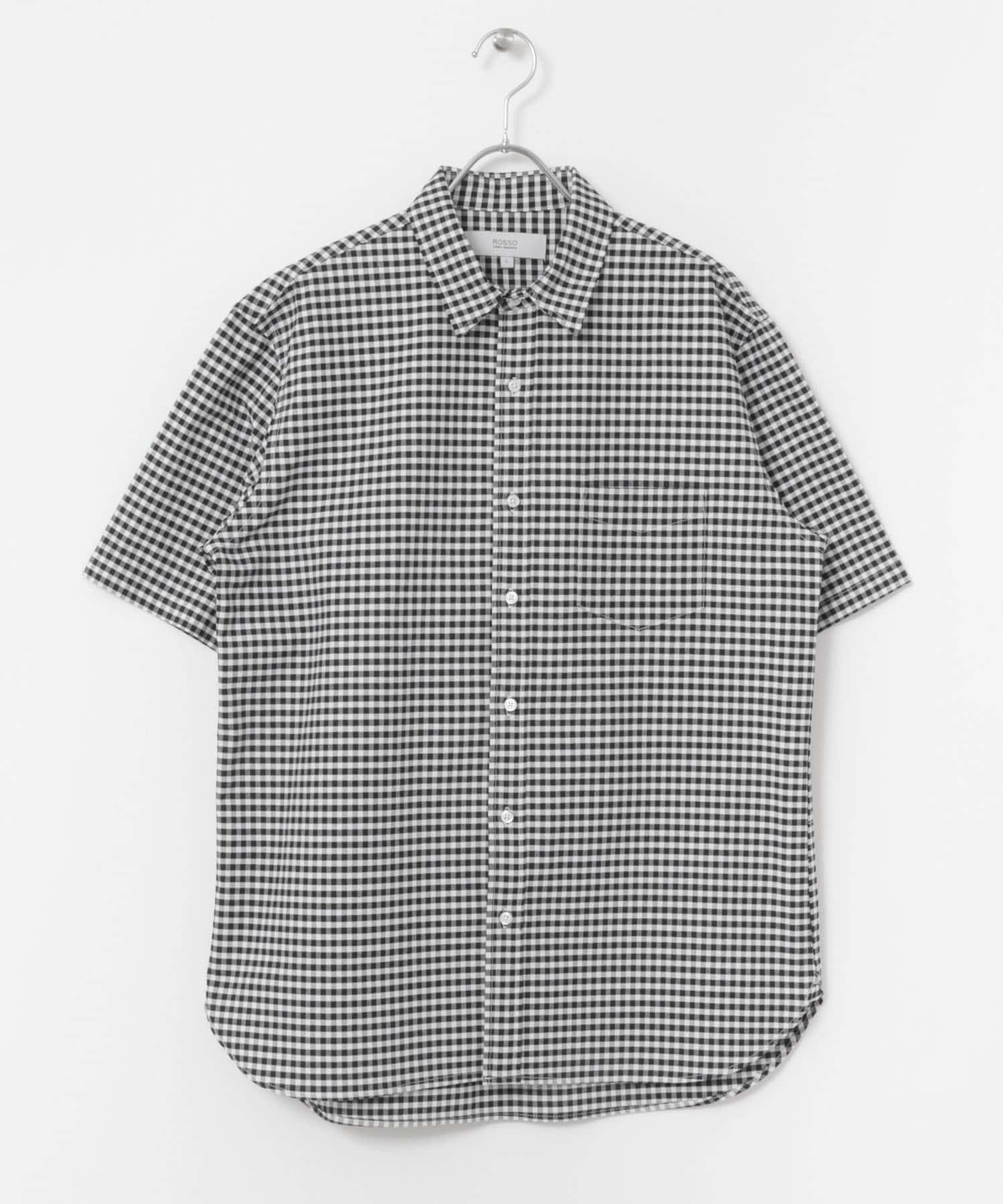 『WEB限定』『抗菌/消臭』『XXLサイズあり』ハイパフォーマンスオックス半袖シャツ BLK CHECK S