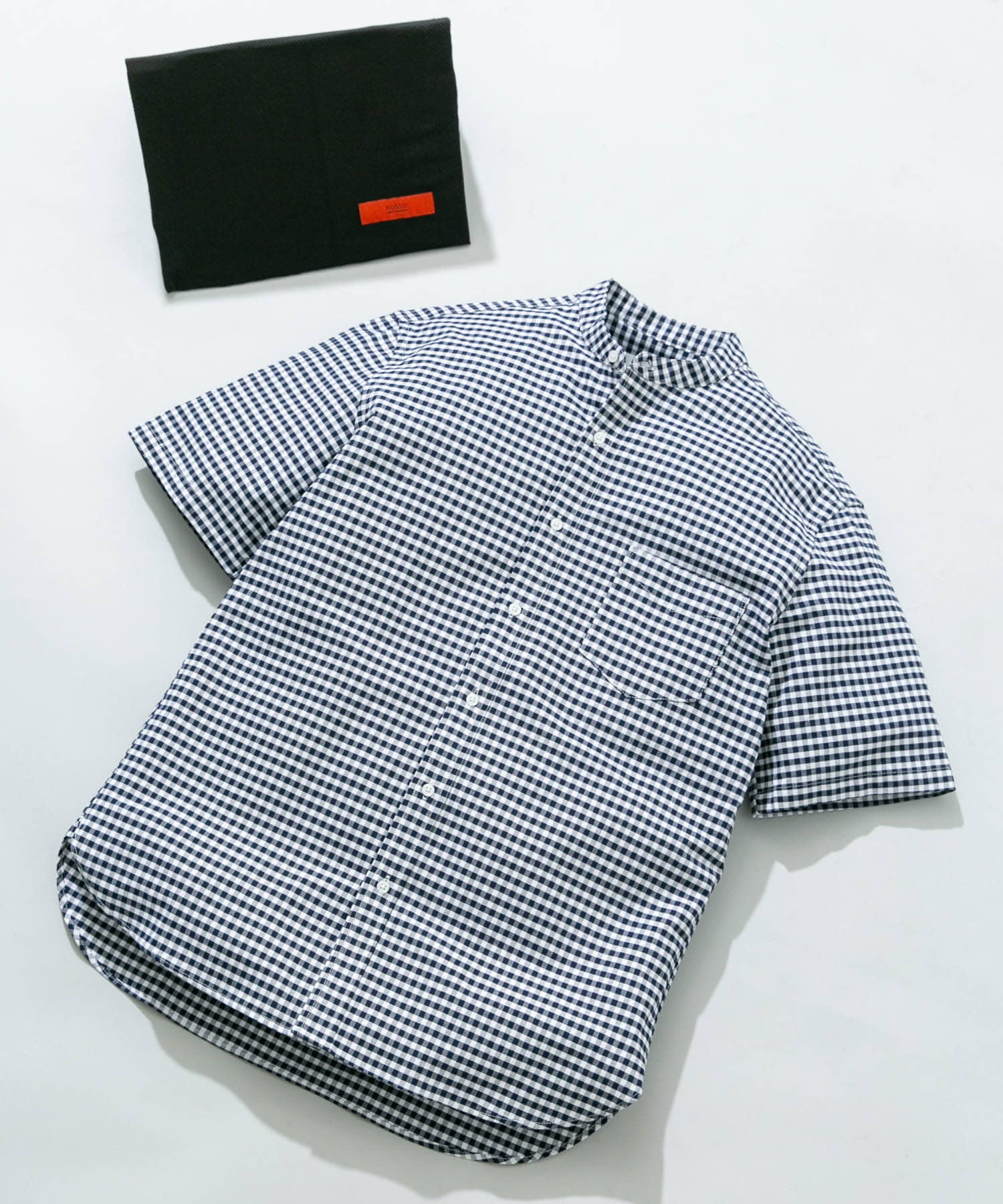 『WEB限定』『抗菌/消臭』『XXLサイズあり』ハイパフォーマンスバンドカラー半袖シャツ NAVY CHECK S
