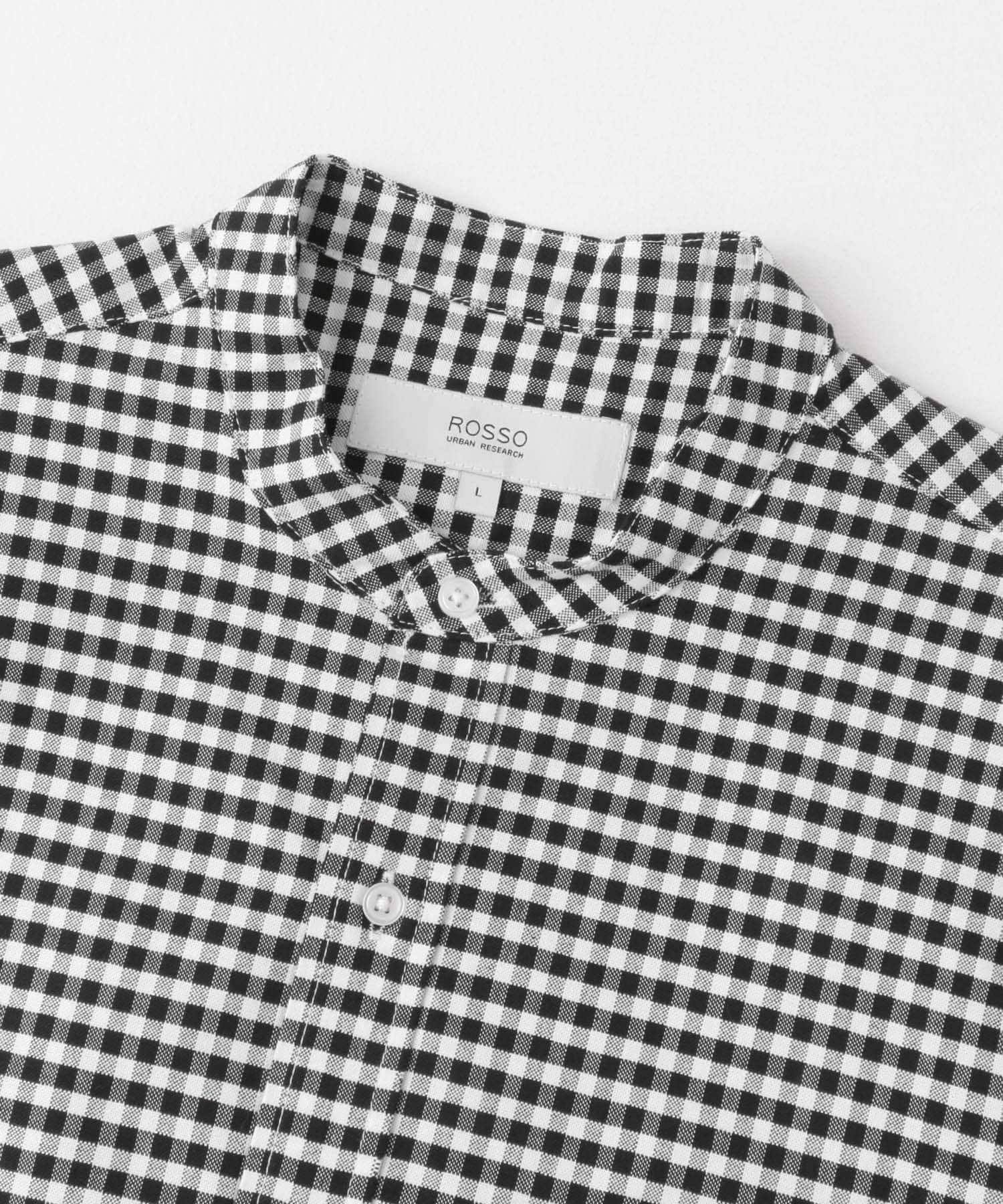 『WEB限定』『抗菌/消臭』『XXLサイズあり』ハイパフォーマンスバンドカラー半袖シャツ BLK CHECK S