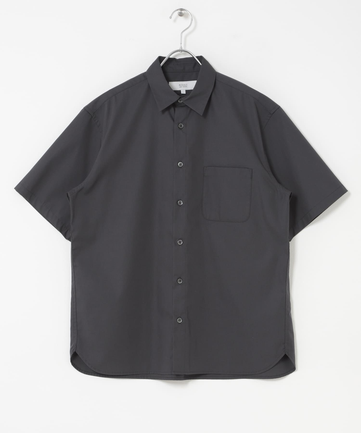 『XLサイズあり』アーバンリラックスブロード半袖シャツ CHARCOAL S