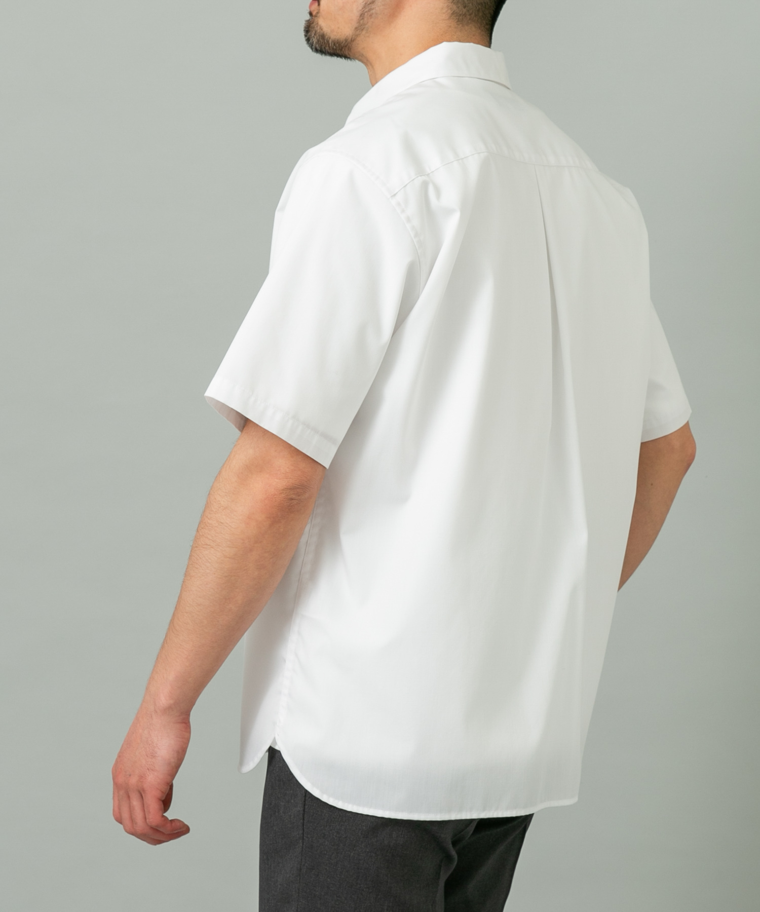 『XLサイズあり』アーバンリラックスブロード半袖シャツ WHITE S