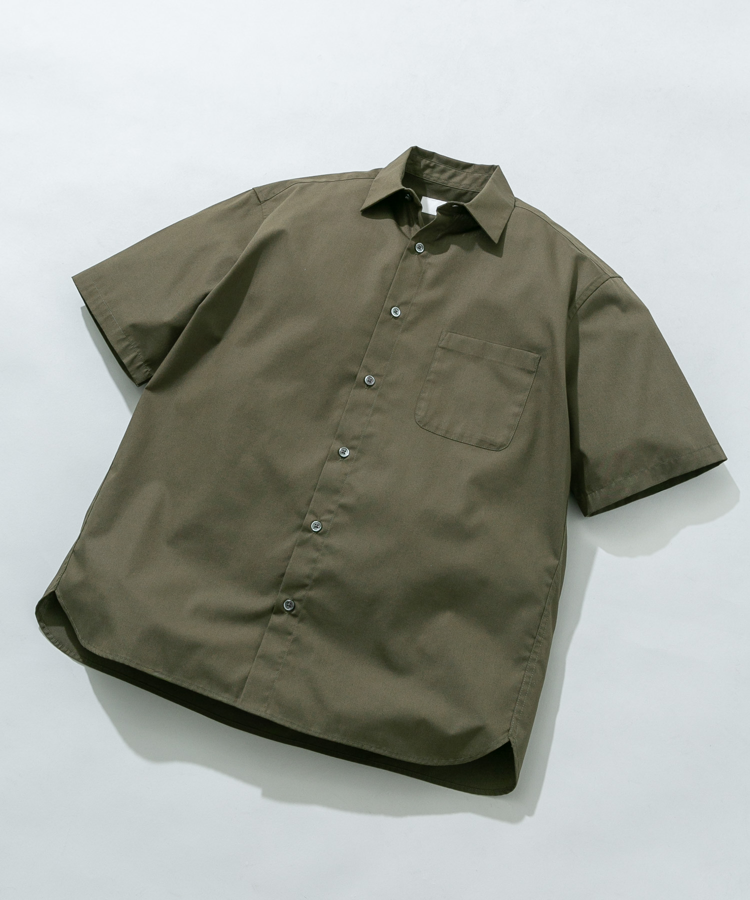 『XLサイズあり』アーバンリラックスブロード半袖シャツ KHAKI S
