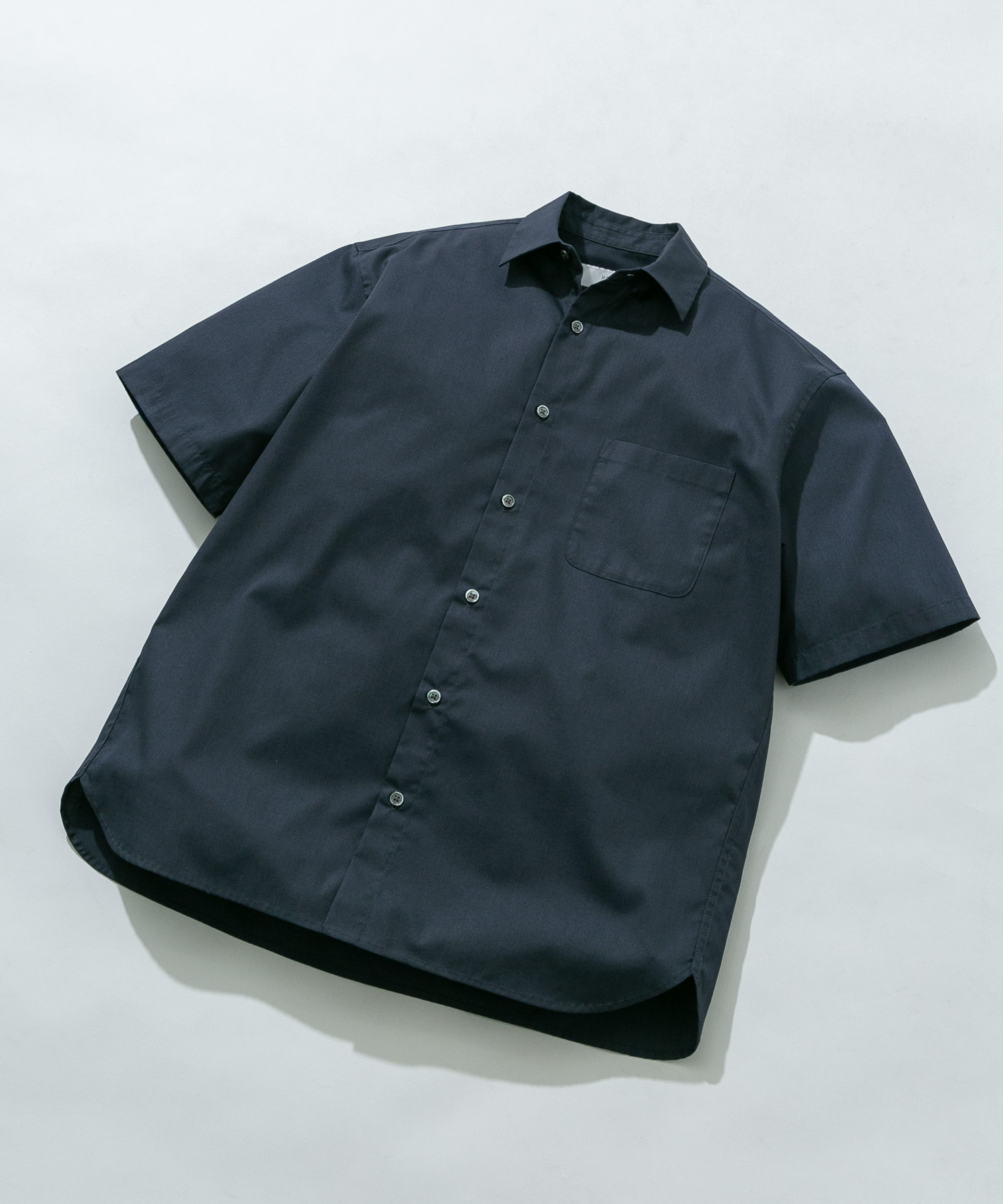 『XLサイズあり』アーバンリラックスブロード半袖シャツ NAVY S