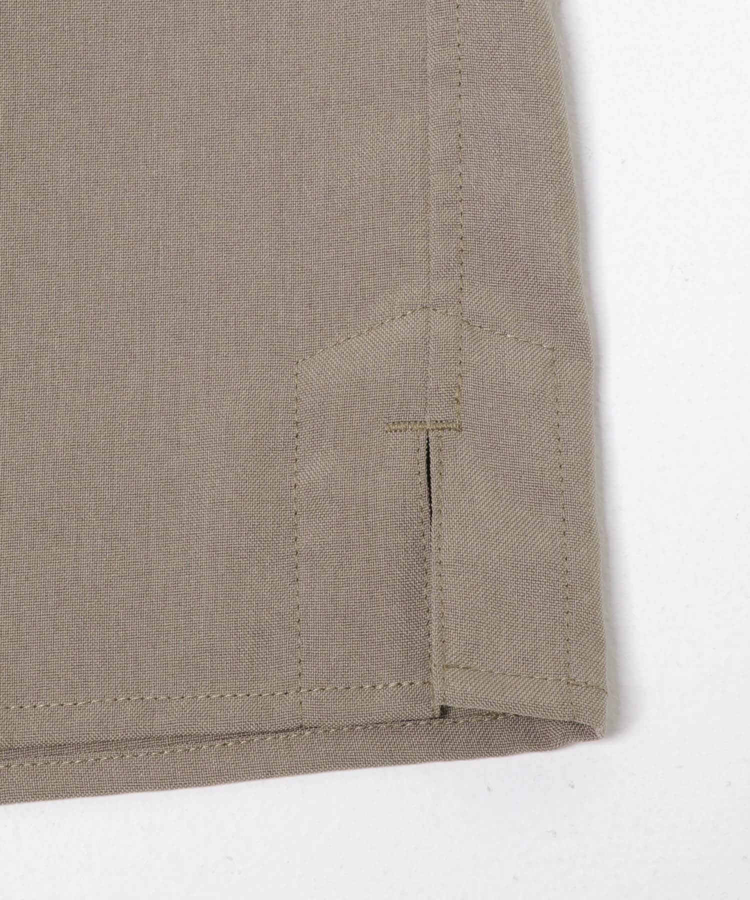 『セットアップ対応』『防シワ』サマーウール調キューバシャツ BEIGE M