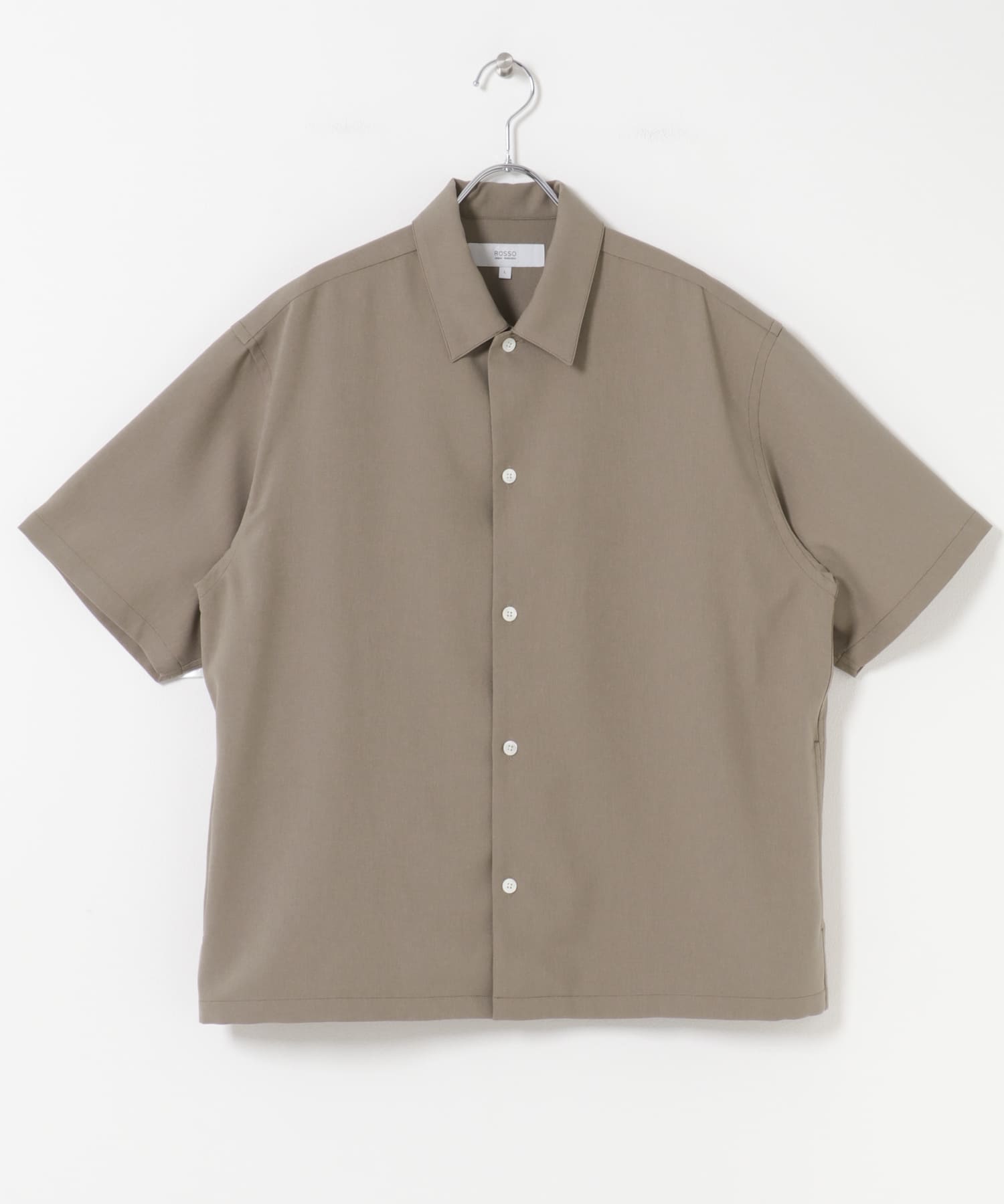 『セットアップ対応』『防シワ』サマーウール調サイドポケットシャツ BEIGE M
