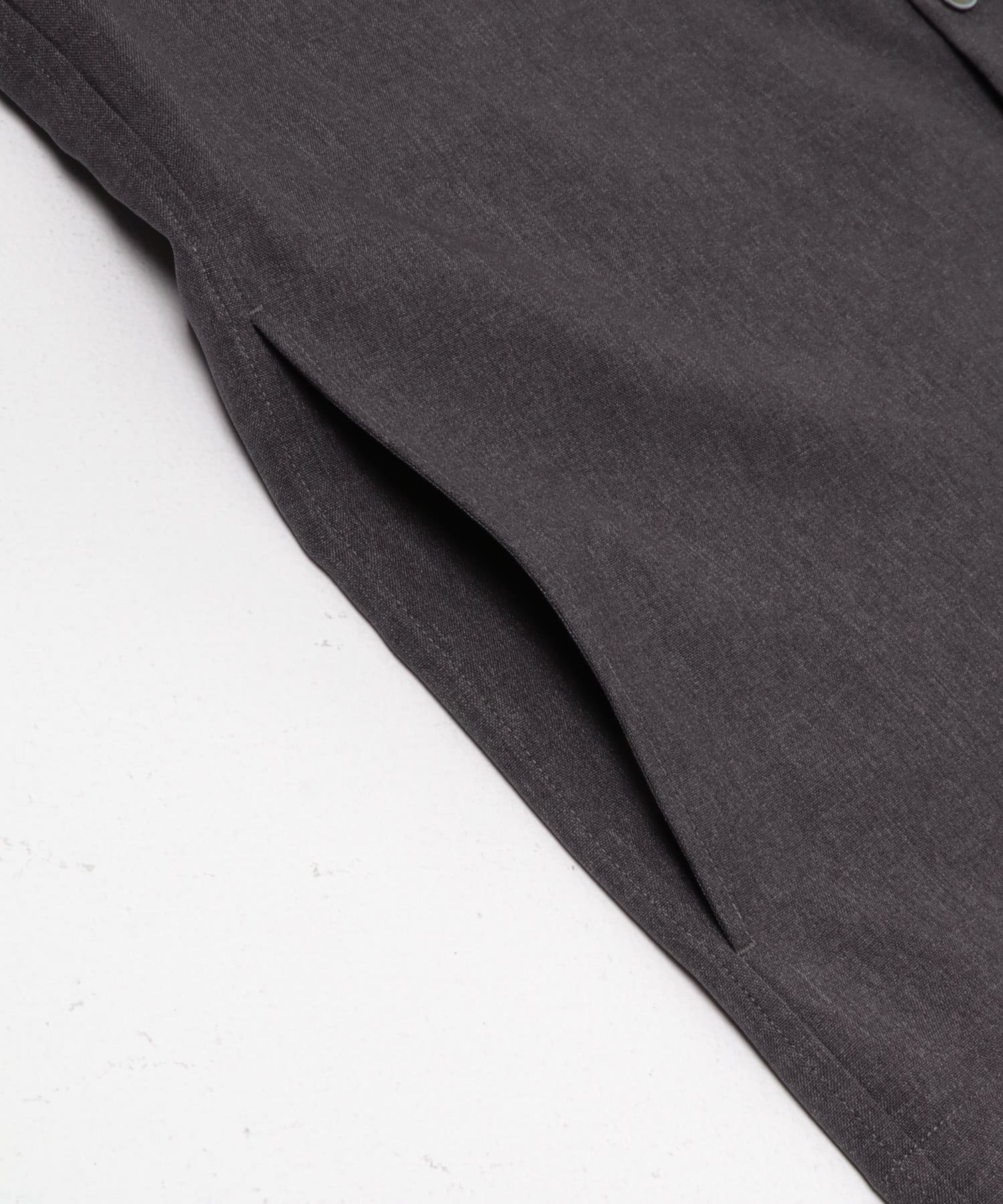 『セットアップ対応』『防シワ』サマーウール調サイドポケットシャツ GRAY M