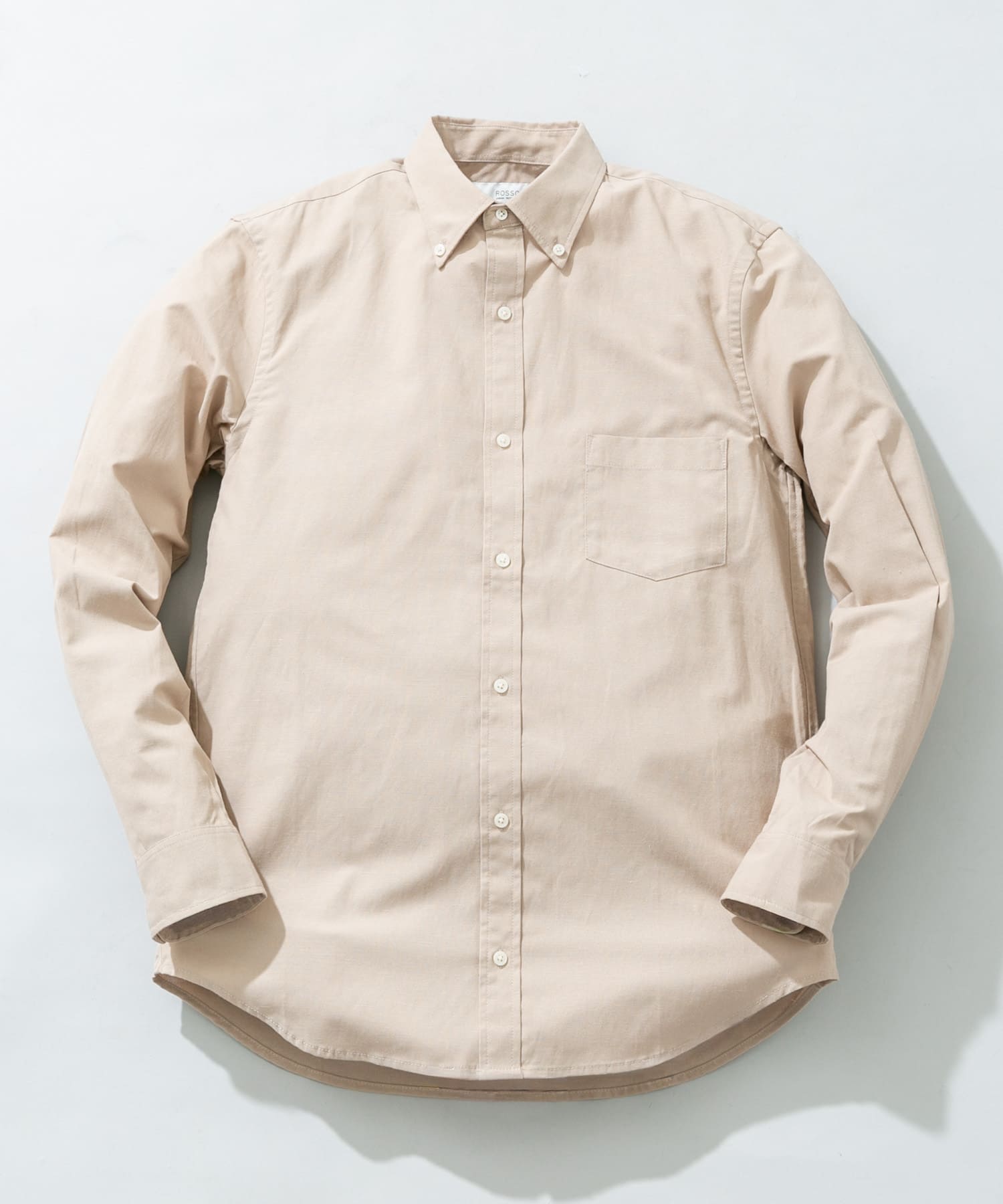 『WEB限定』『イージーケア』『XLサイズあり』ハイパフォーマンスリネンボタンダウンシャツ BEIGE S