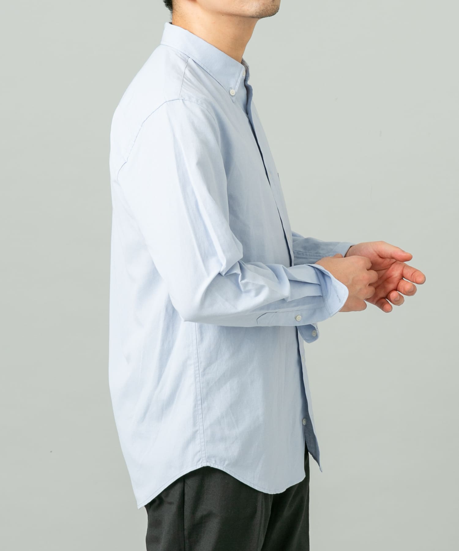 『WEB限定』『イージーケア』『XLサイズあり』ハイパフォーマンスリネンボタンダウンシャツ SAX S