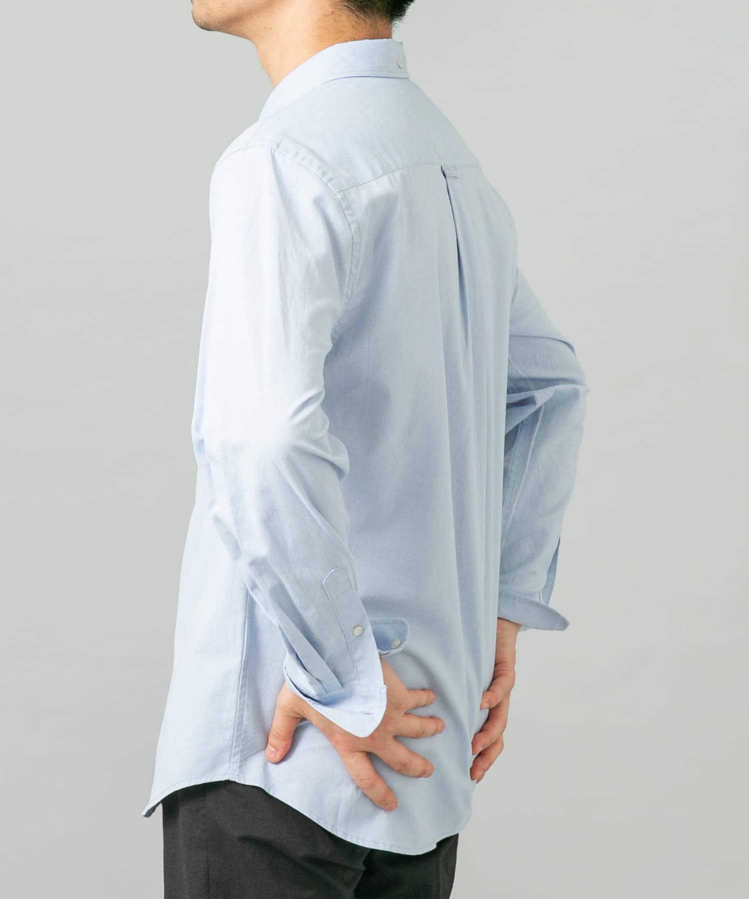 『WEB限定』『イージーケア』『XLサイズあり』ハイパフォーマンスリネンボタンダウンシャツ SAX S