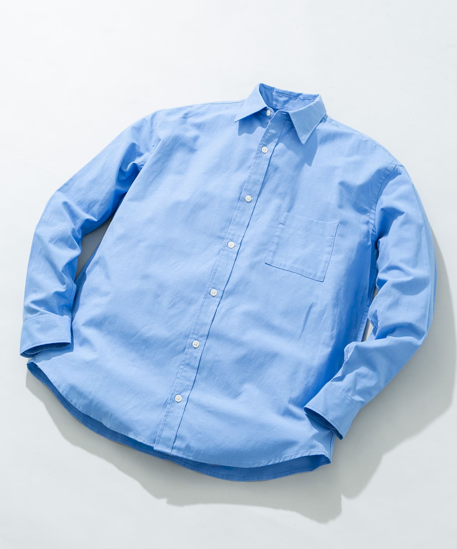 『WEB限定』『イージーケア』『XLサイズあり』アーバンリラックスリネンシャツ BLUE M
