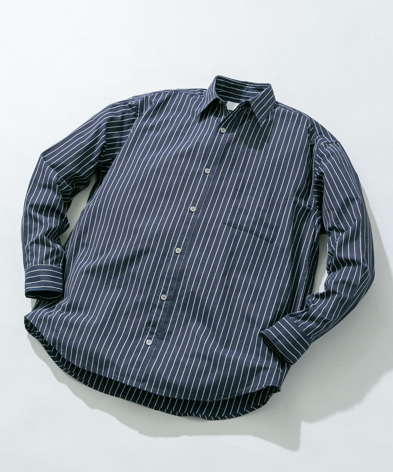 『WEB限定』『イージーケア』『XLサイズあり』アーバンリラックスリネンシャツ NAVY ST S