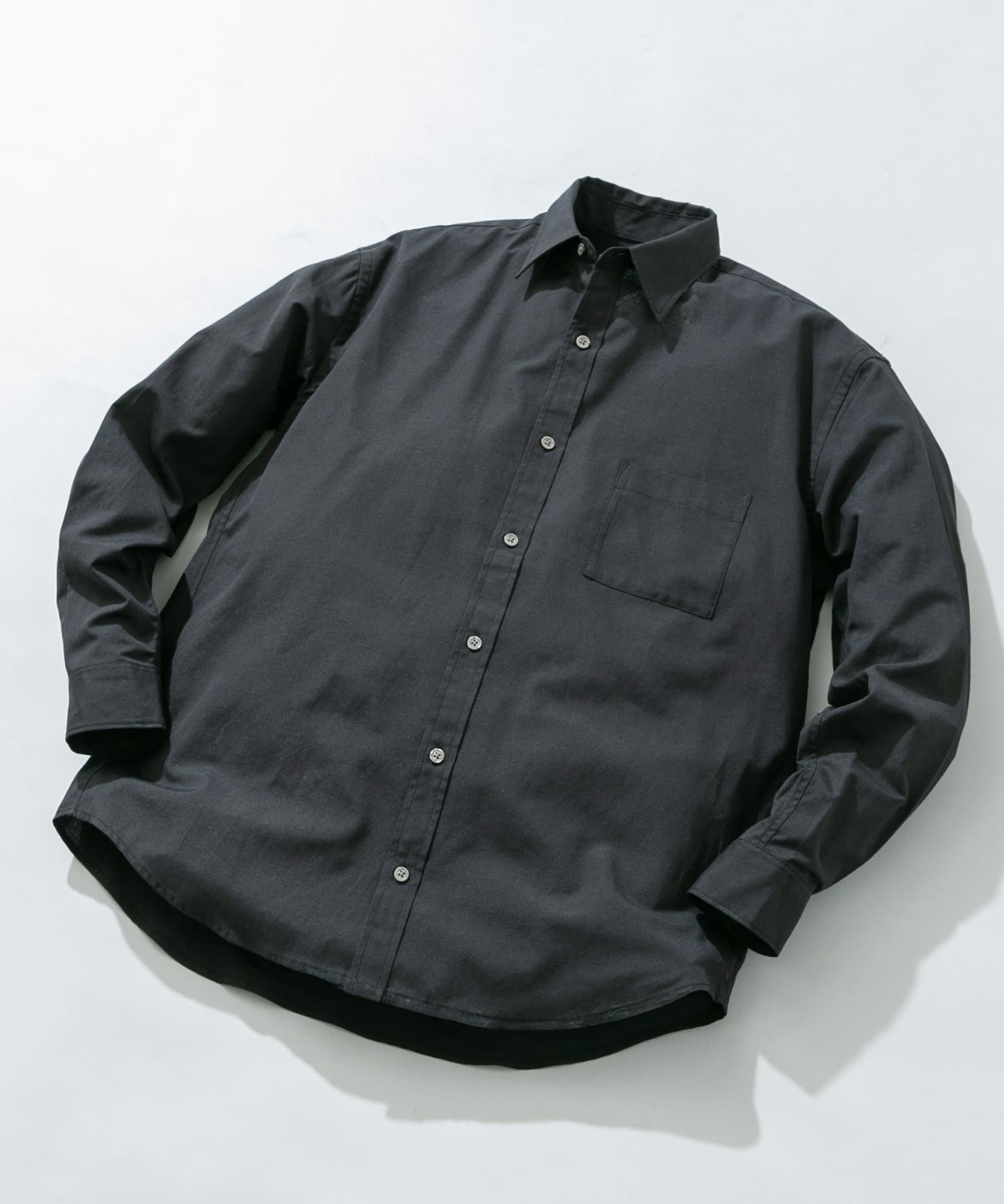 『WEB限定』『イージーケア』『XLサイズあり』アーバンリラックスリネンシャツ BLACK S