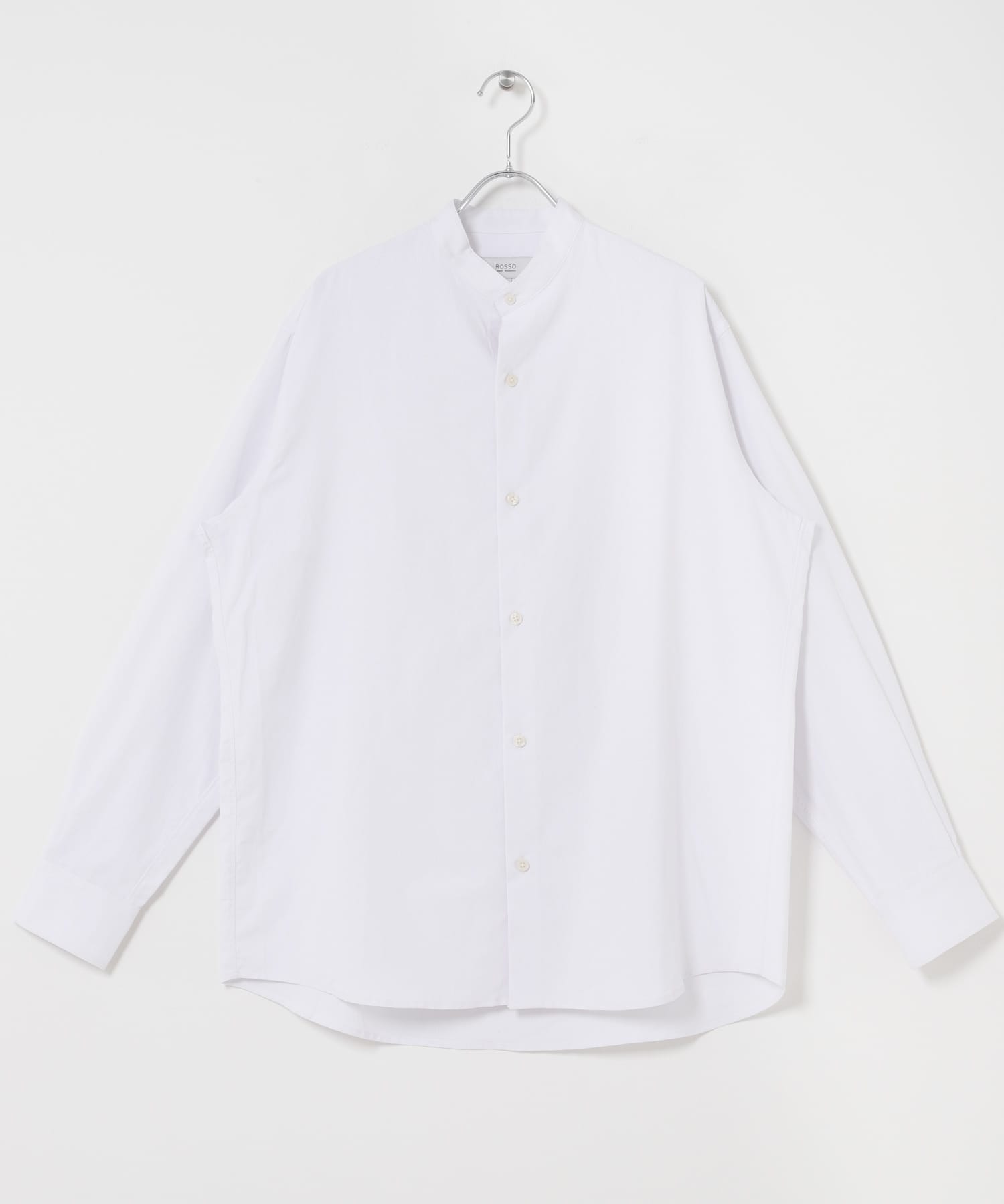 『WEB限定』『イージーケア』『XLサイズあり』アーバンリラックスリネンバンドシャツ WHITE S