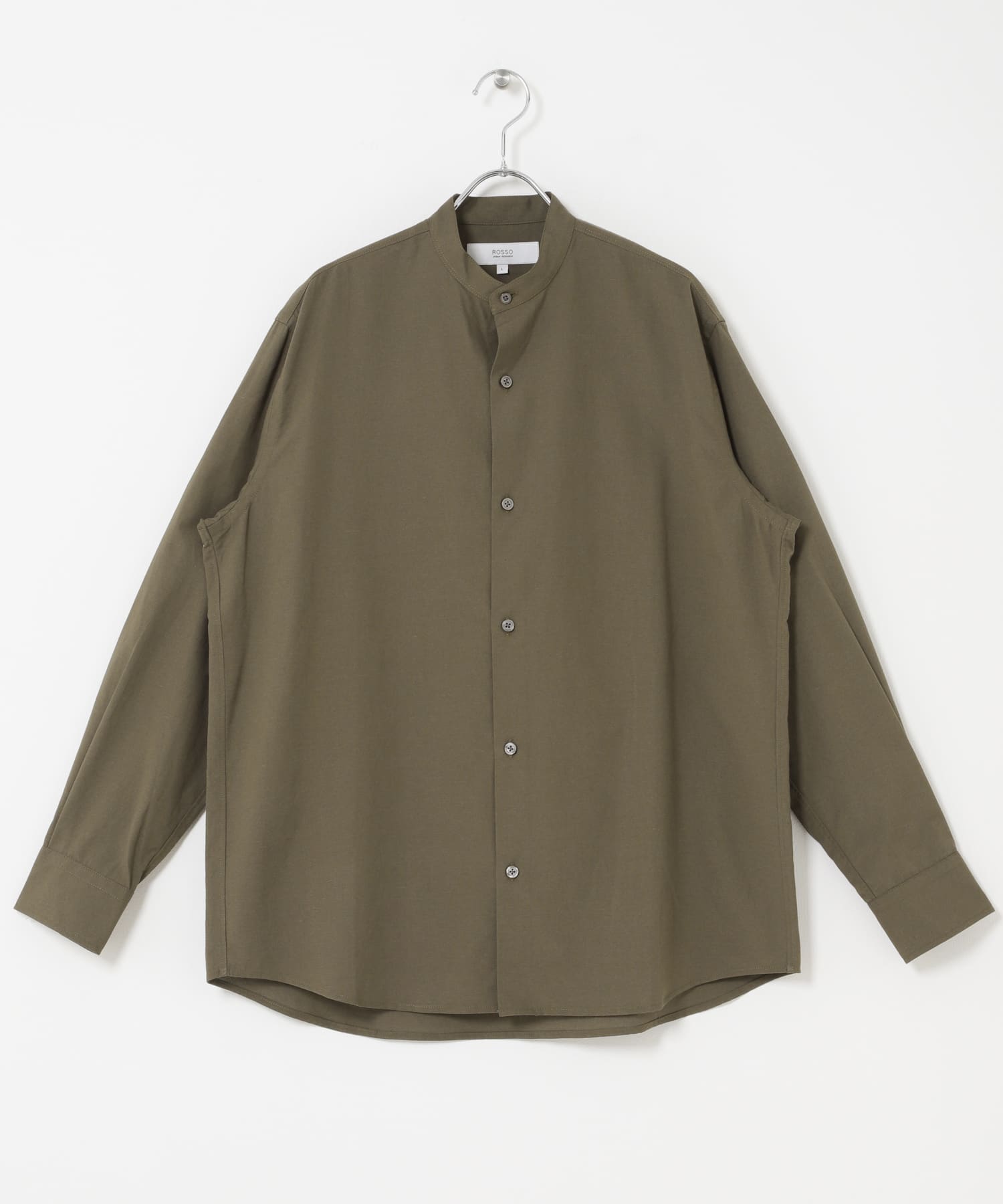 『WEB限定』『イージーケア』『XLサイズあり』アーバンリラックスリネンバンドシャツ KHAKI S